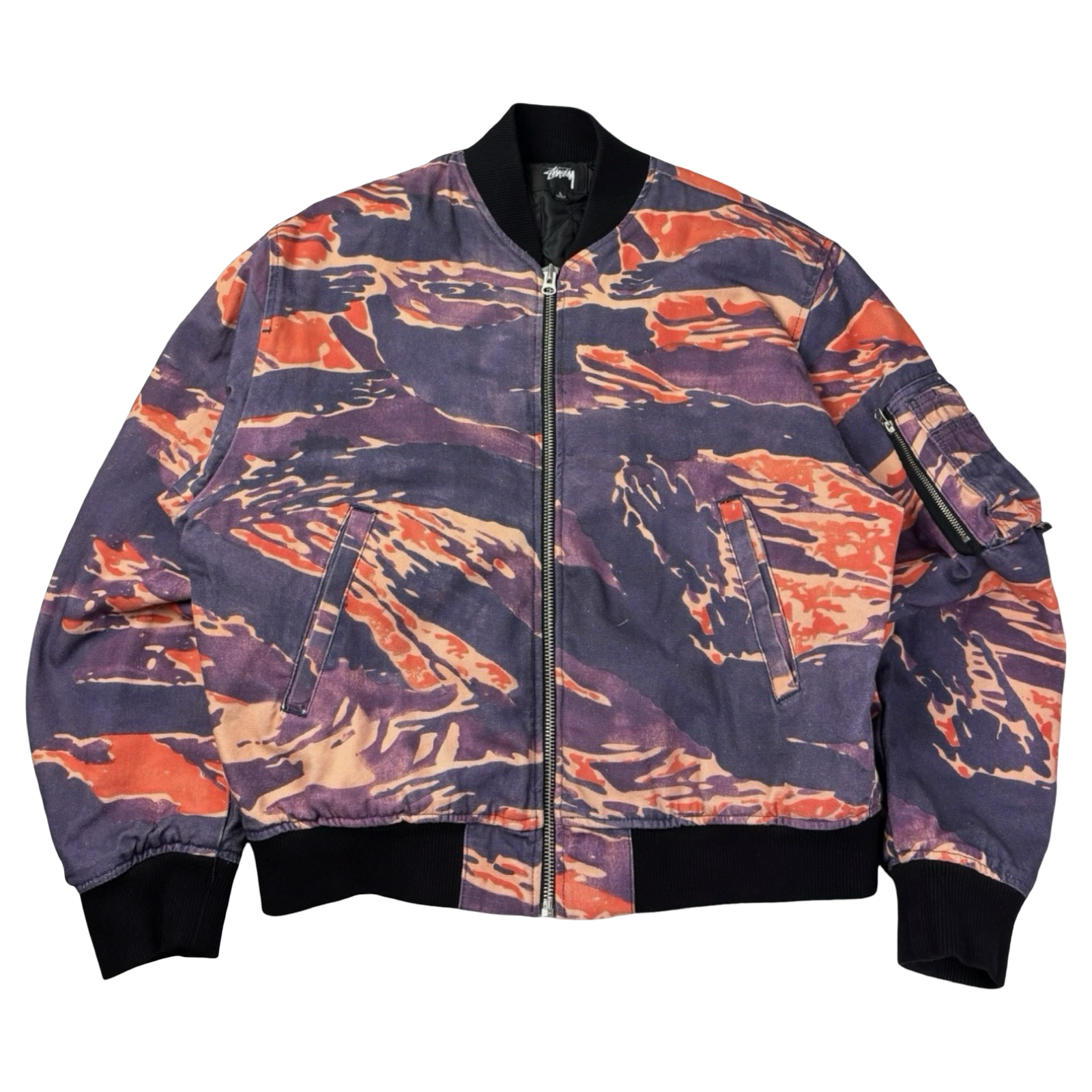 Stussy Tigris Canvas Bomber Jacket Purple