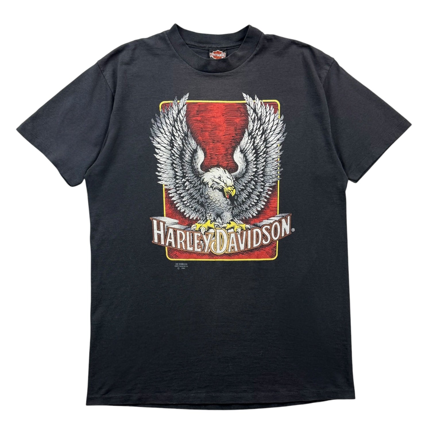 1991 3D Emblem Harley Davidson Tee Black