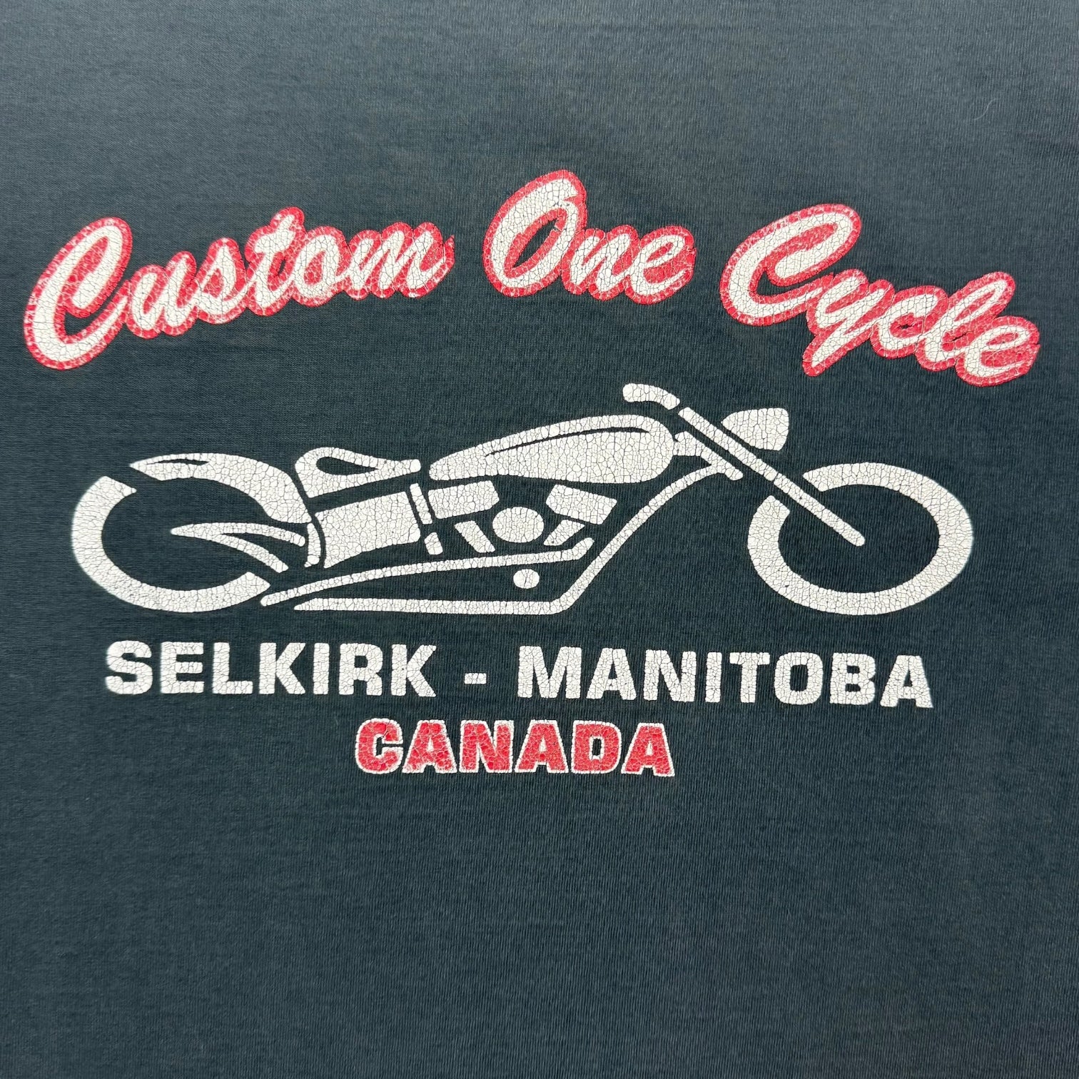 Vintage Harley Davidson Winnipeg V Neck Tee Black