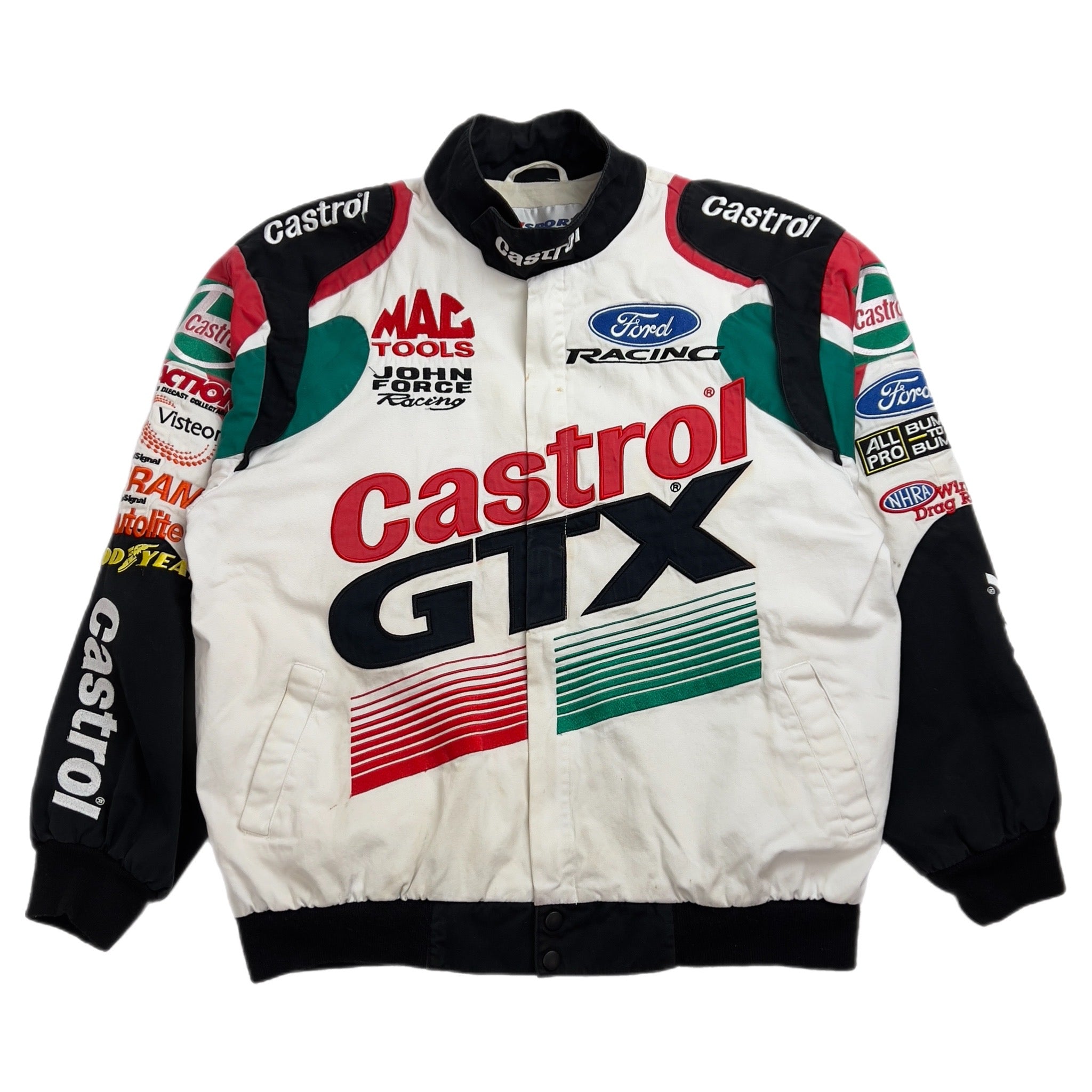 Vintage NASCAR Castrol GTX Racing Jacket Black/White