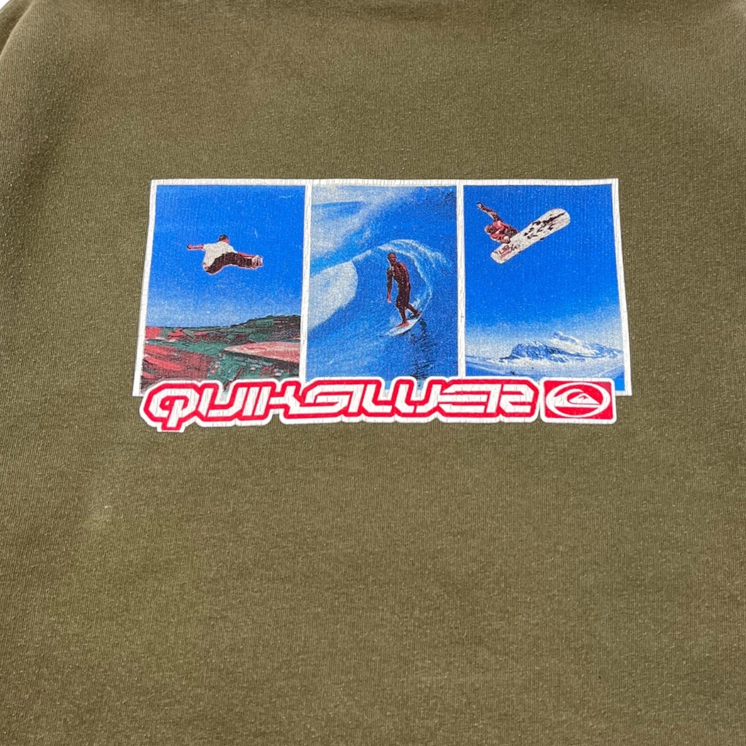 Vintage Quiksilver Board-riding Company Crewneck Olive Green