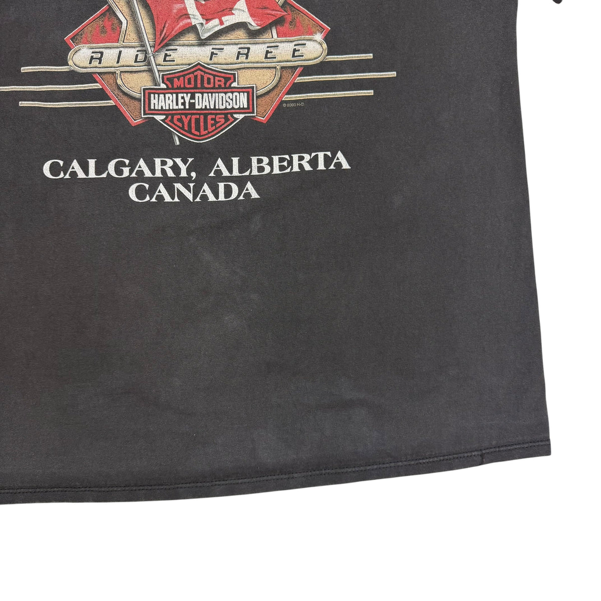 2003 Harley Davidson “Live To Ride” Eagle Flag Tee Black
