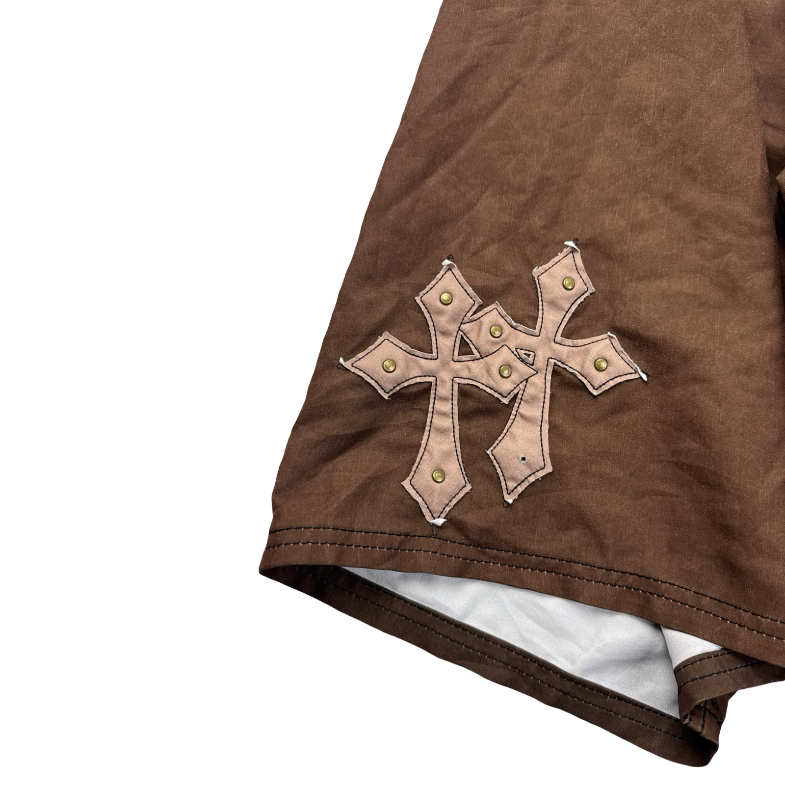 Vintage Y2K Affliction Cross Patched Surf Bottoms