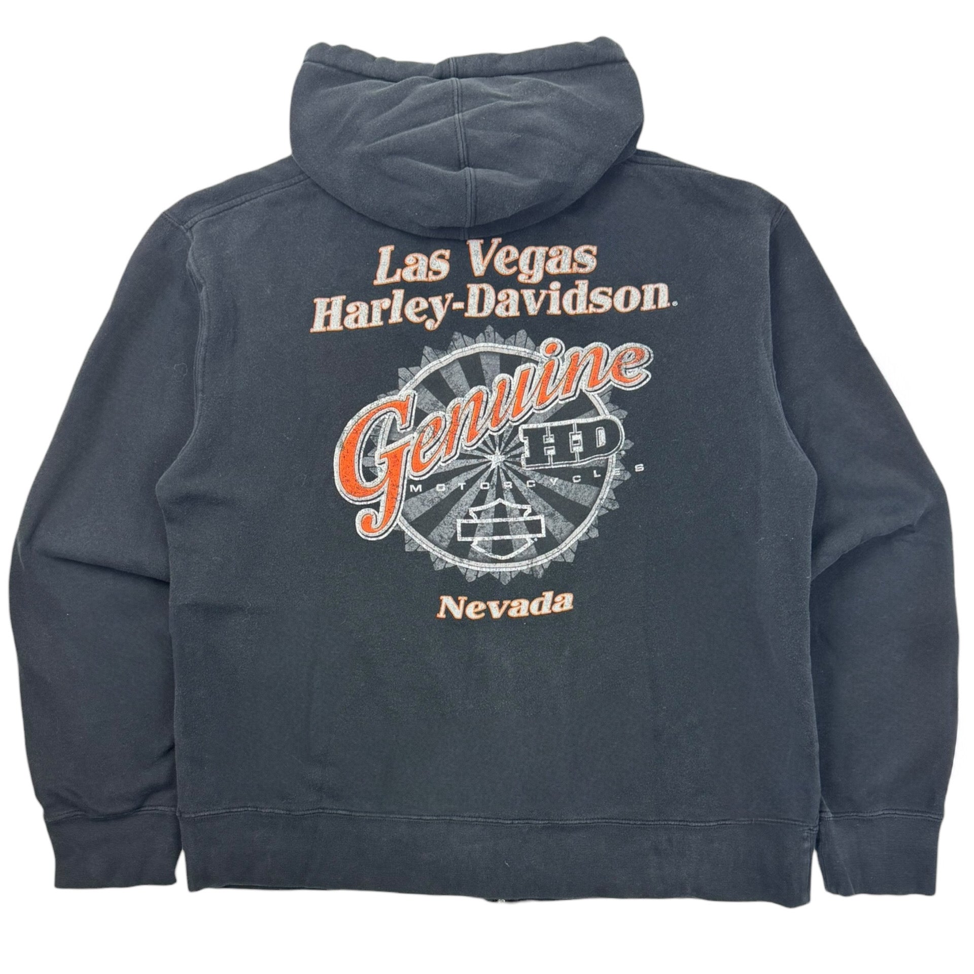 Vintage Harley Davidson Zip Up Hoodie Black