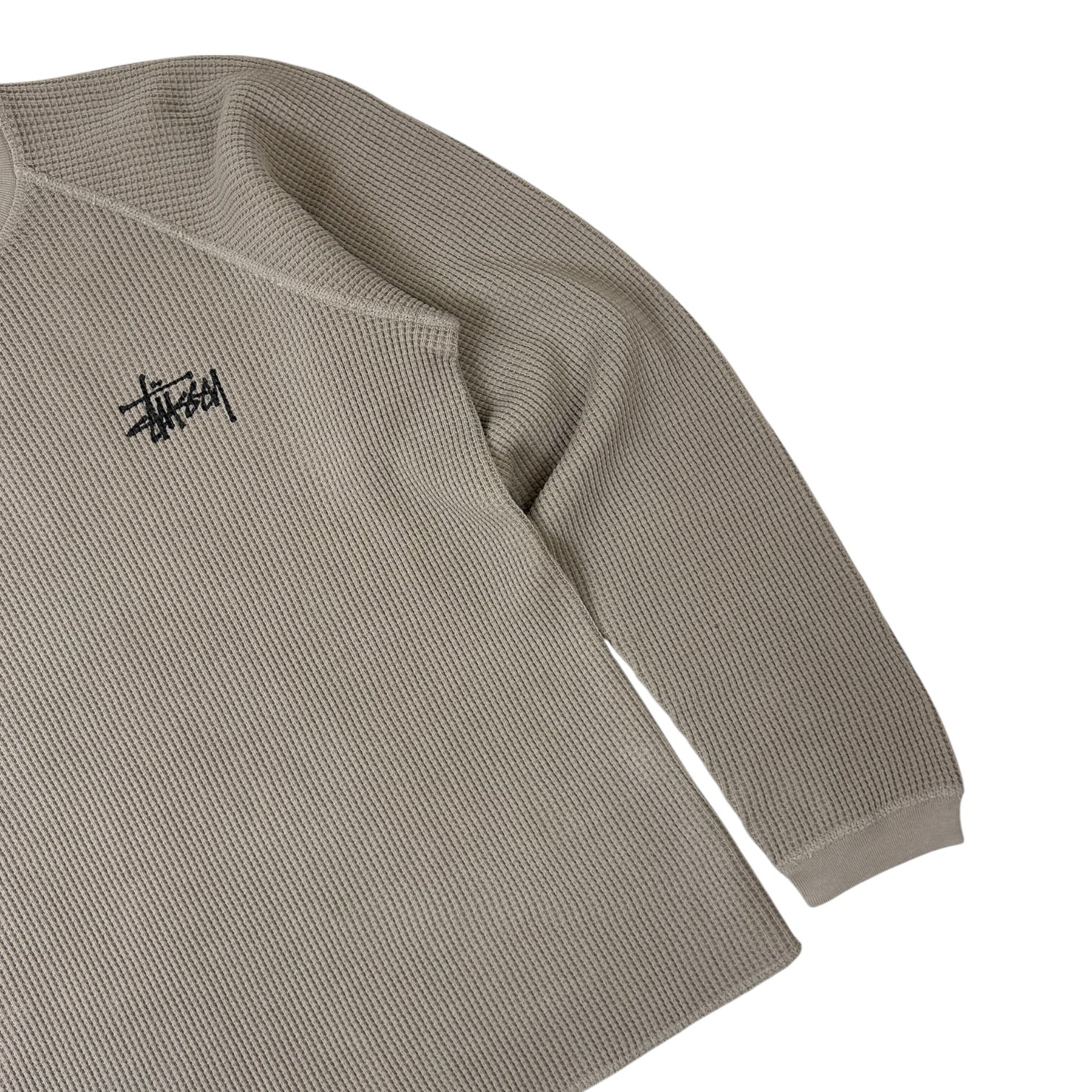 Stussy Basic Logo Raglan Thermal Shirt Bone