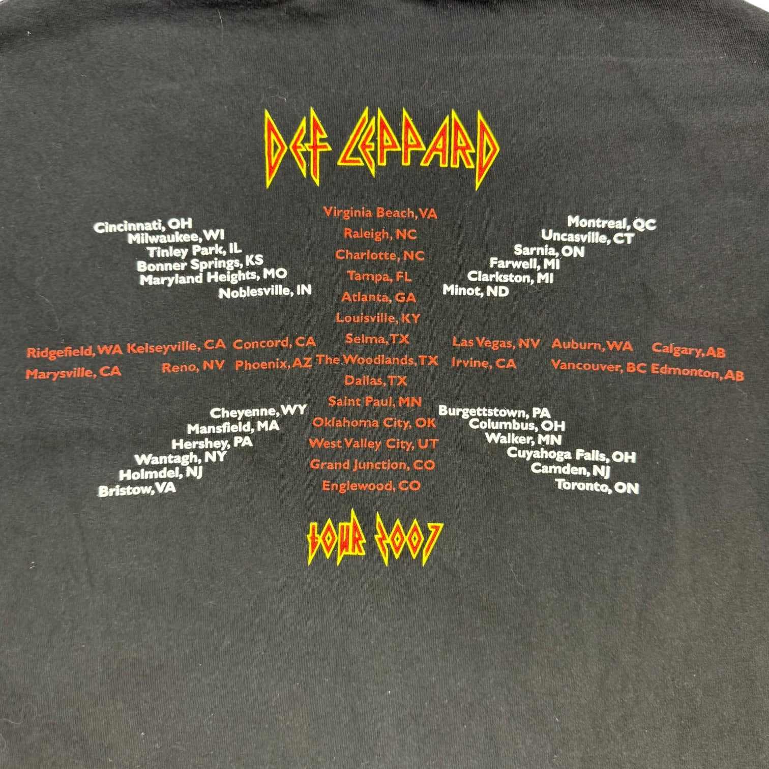2007 Def Leppard Tour Tee Black