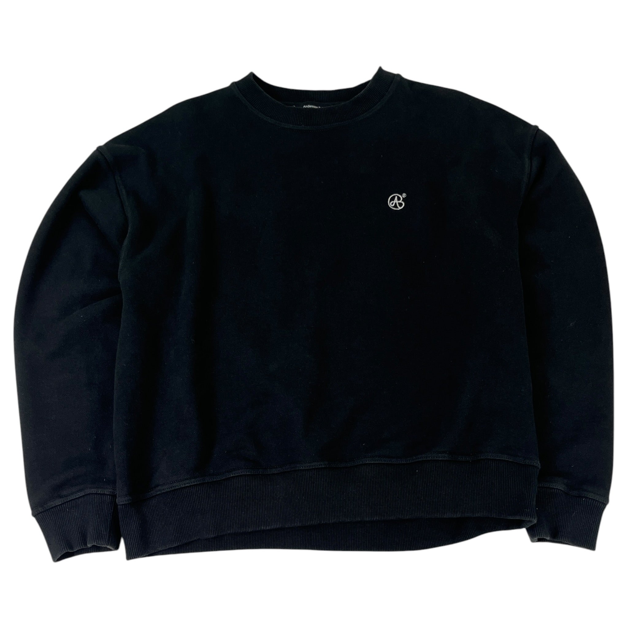 Andersson Bell Signature Emblem Heavy Sweatshirt Black