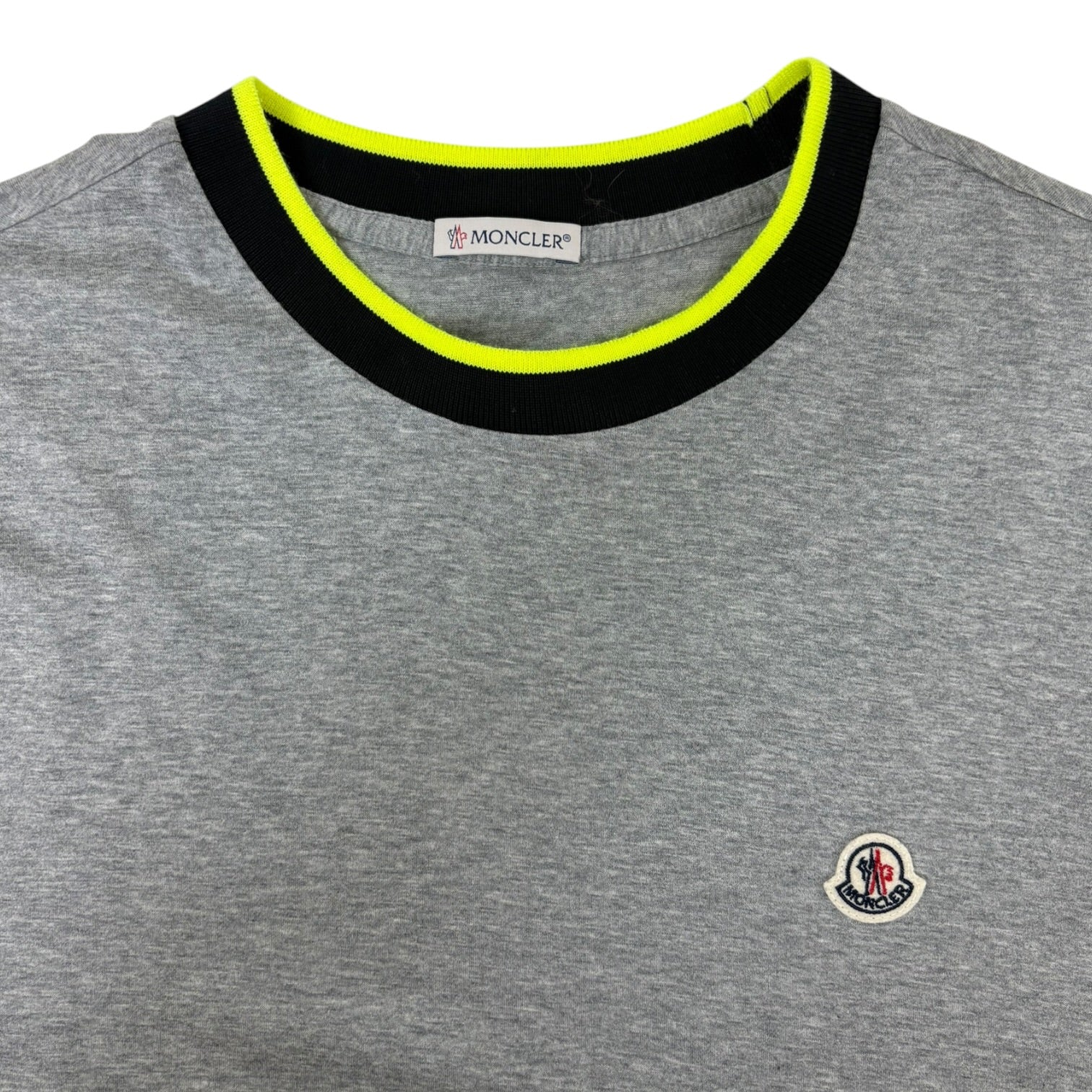 Moncler Patch Logo Contrast Stitch Tee Grey