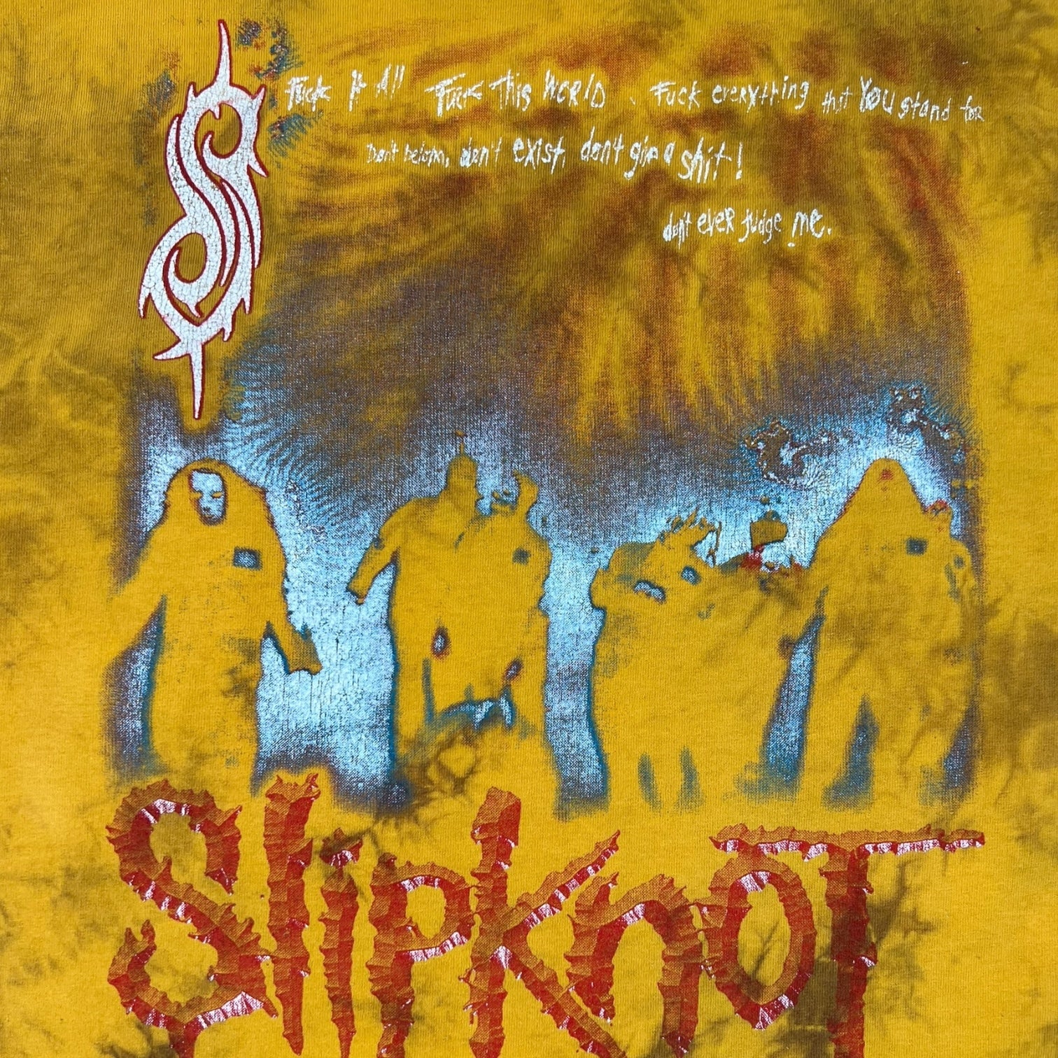 Vintage Slipknot Tie Dye “Don’t Ever Judge Me” T-Shirt Yellow