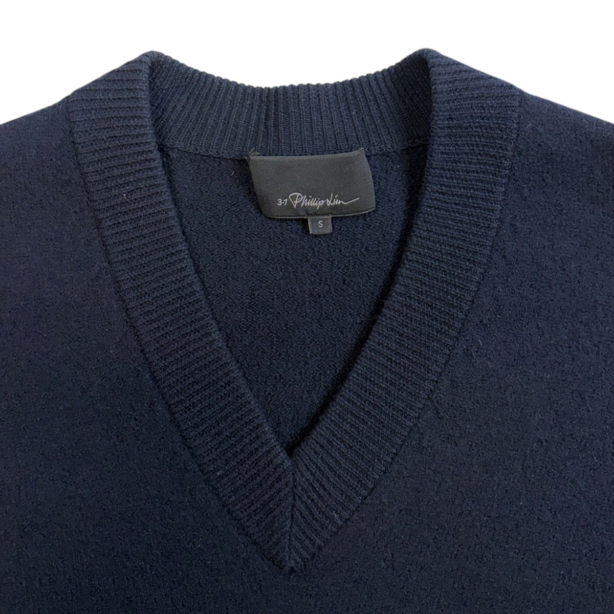 3.1 Phillip Lim V-Neck Knit Sweater Navy