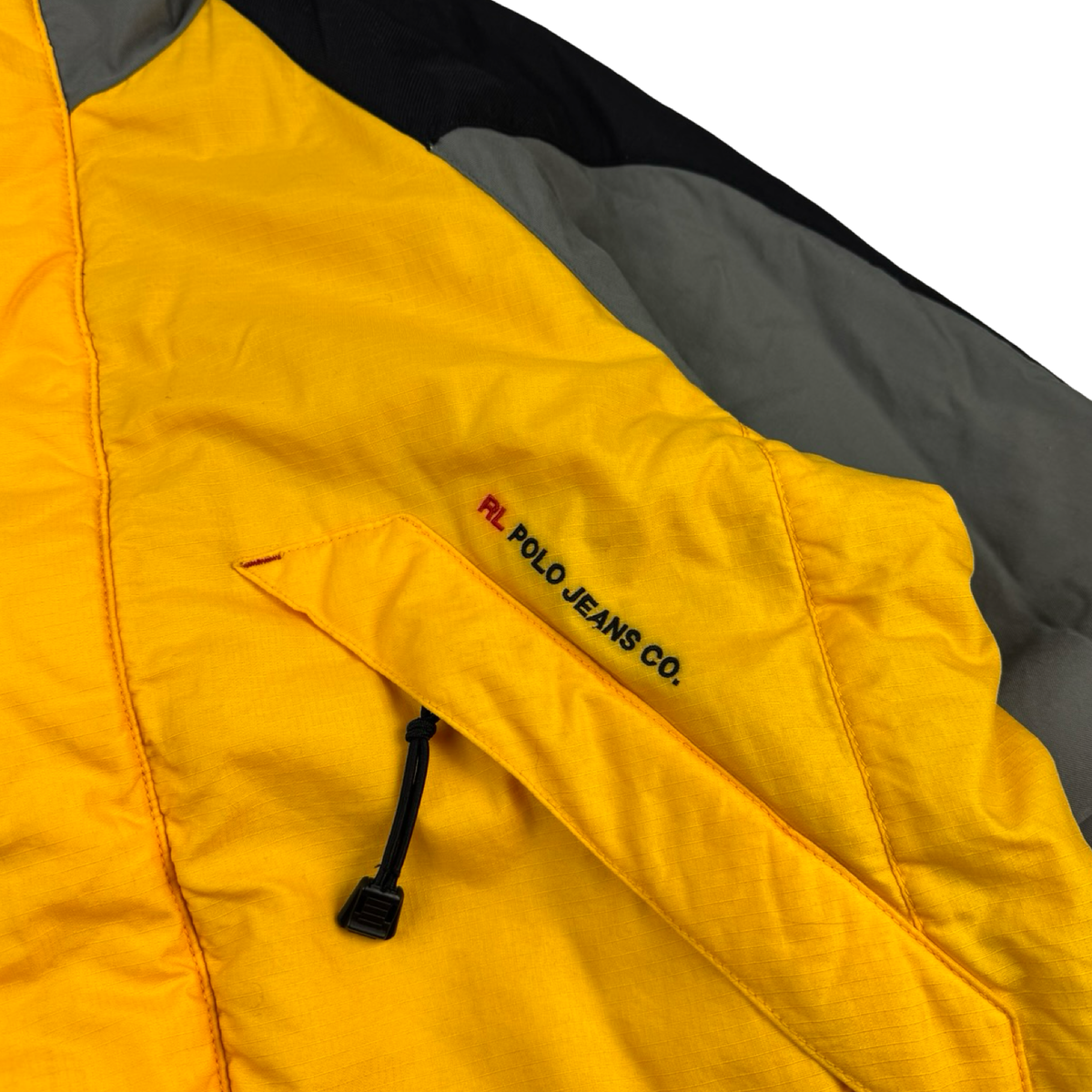 Vintage Polo Ralph Lauren Jeans Co. Insultated Jacket Yellow/Black/Grey