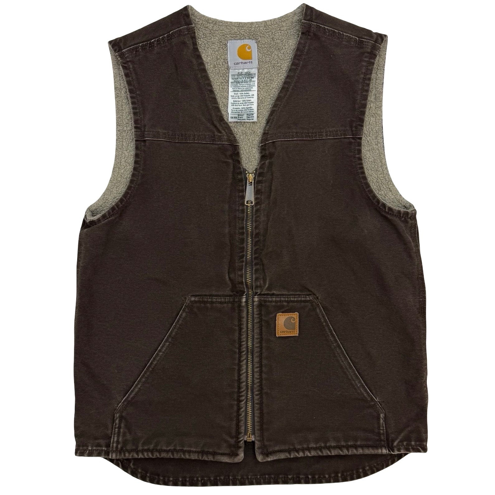 Vintage Carhartt Sherpa Lined Vest Brown