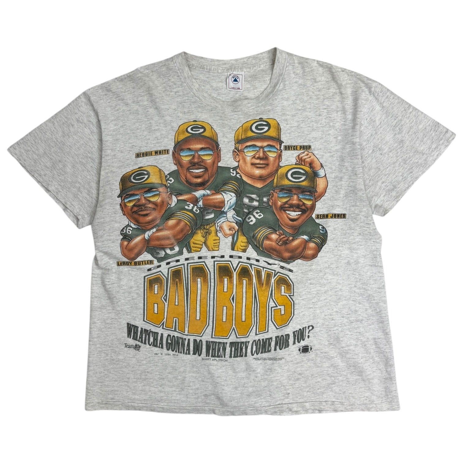 Vintage Green Bay Packers Bad Boys T-Shirt Grey