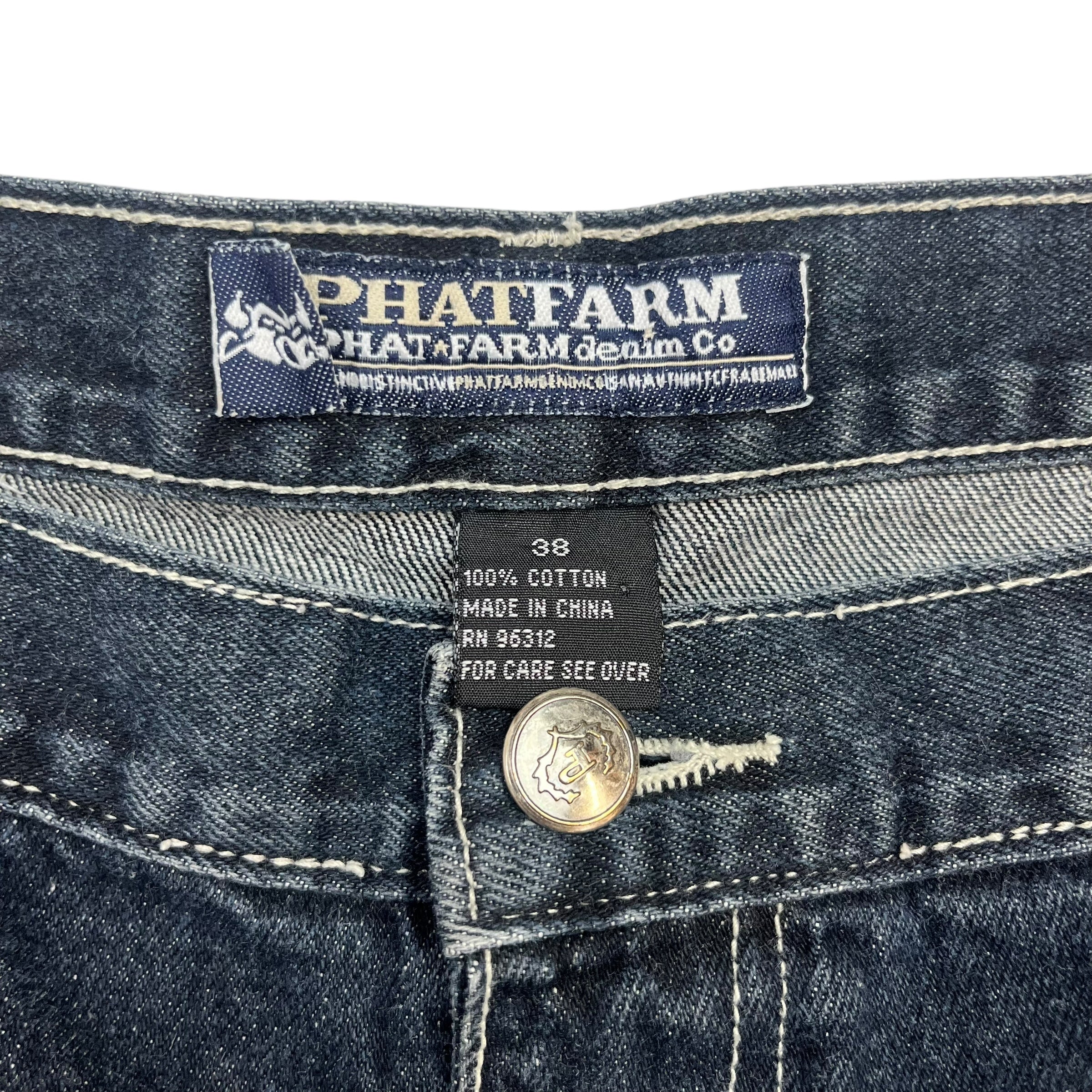 Vintage Y2K Phat Farm Denim Shorts Dark Wash Blue