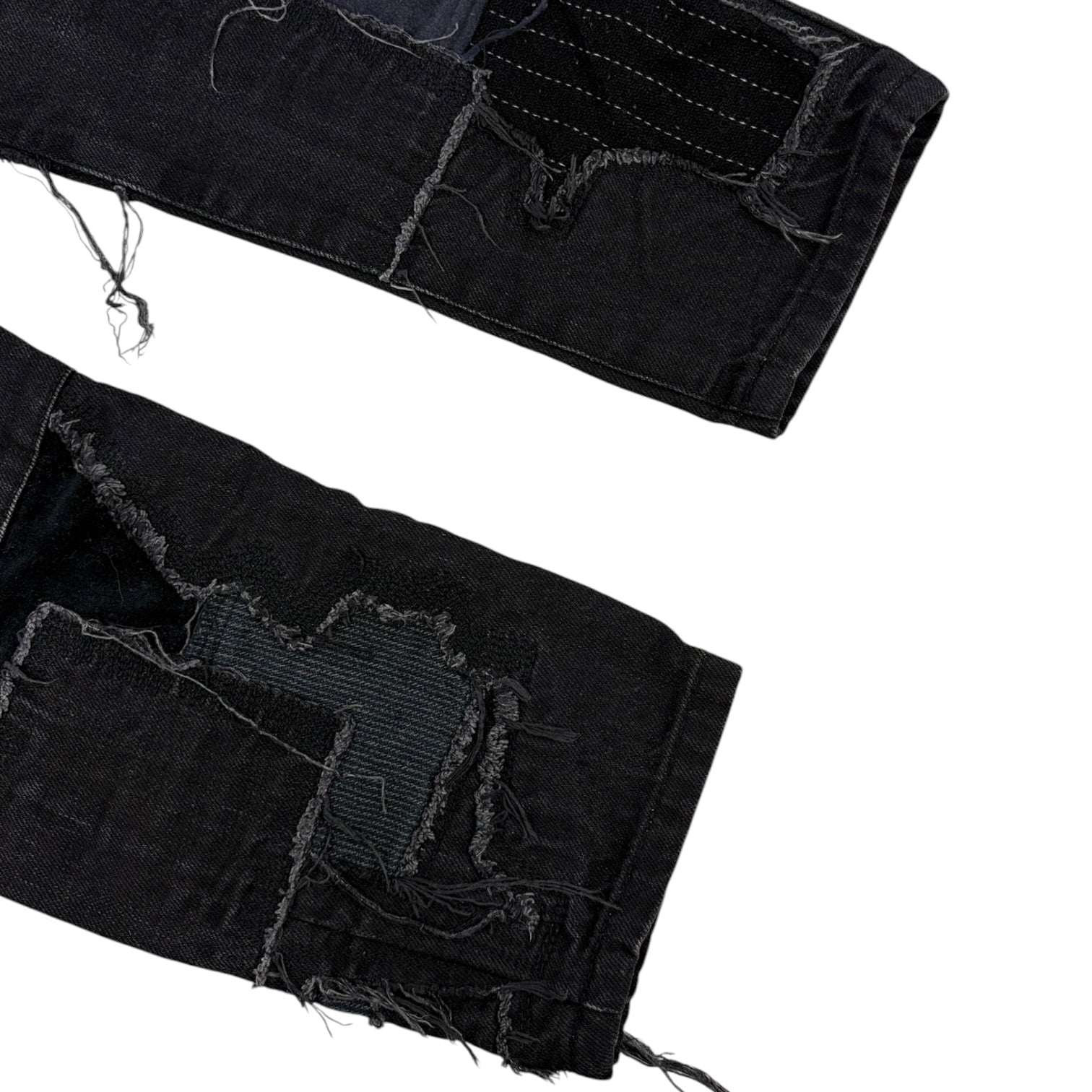 Junya Watanabe EYE Python Leather Patchwork Denim Pants Black