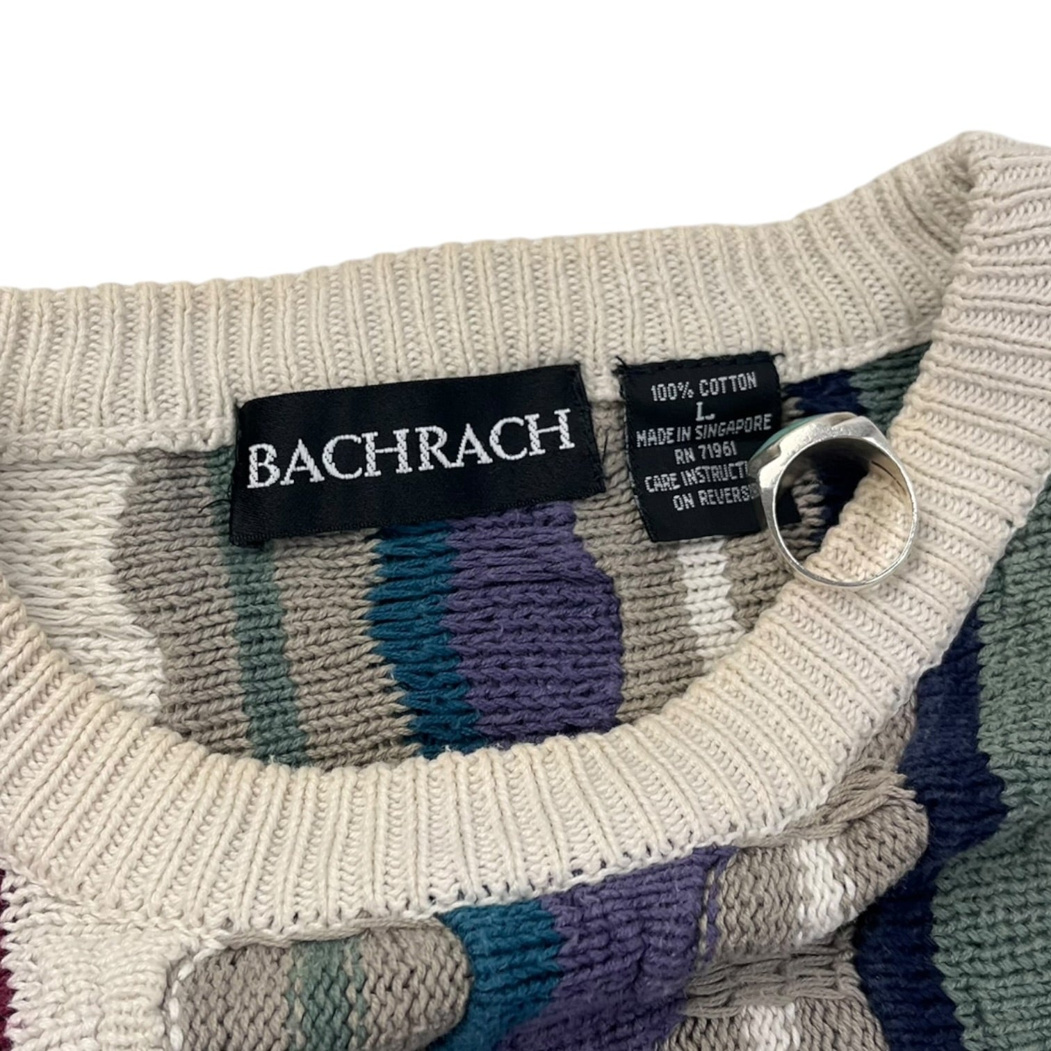 Vintage Bachrach Eyelet Textured Knit