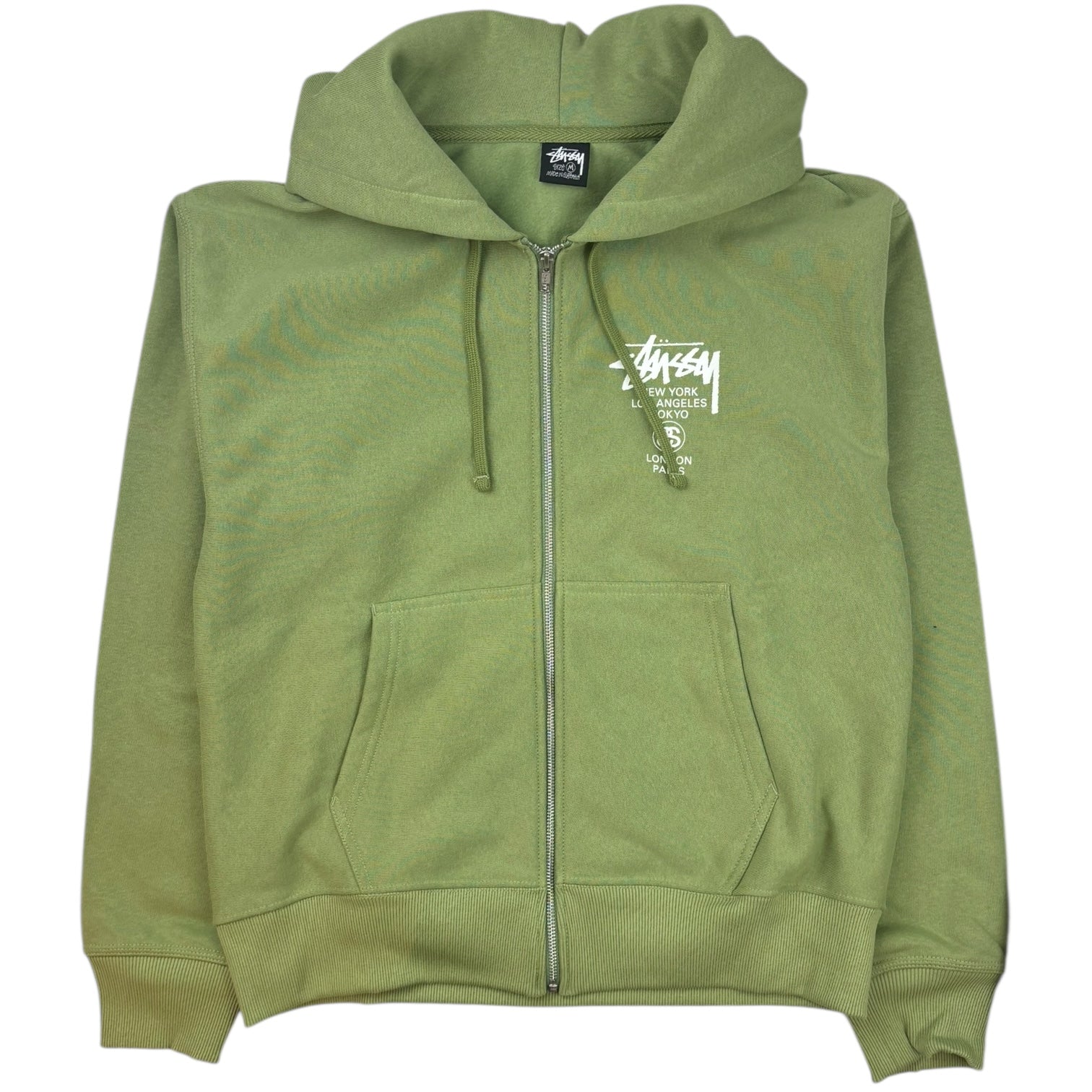 Stussy World Tour Zip-Up Hoodie Moss