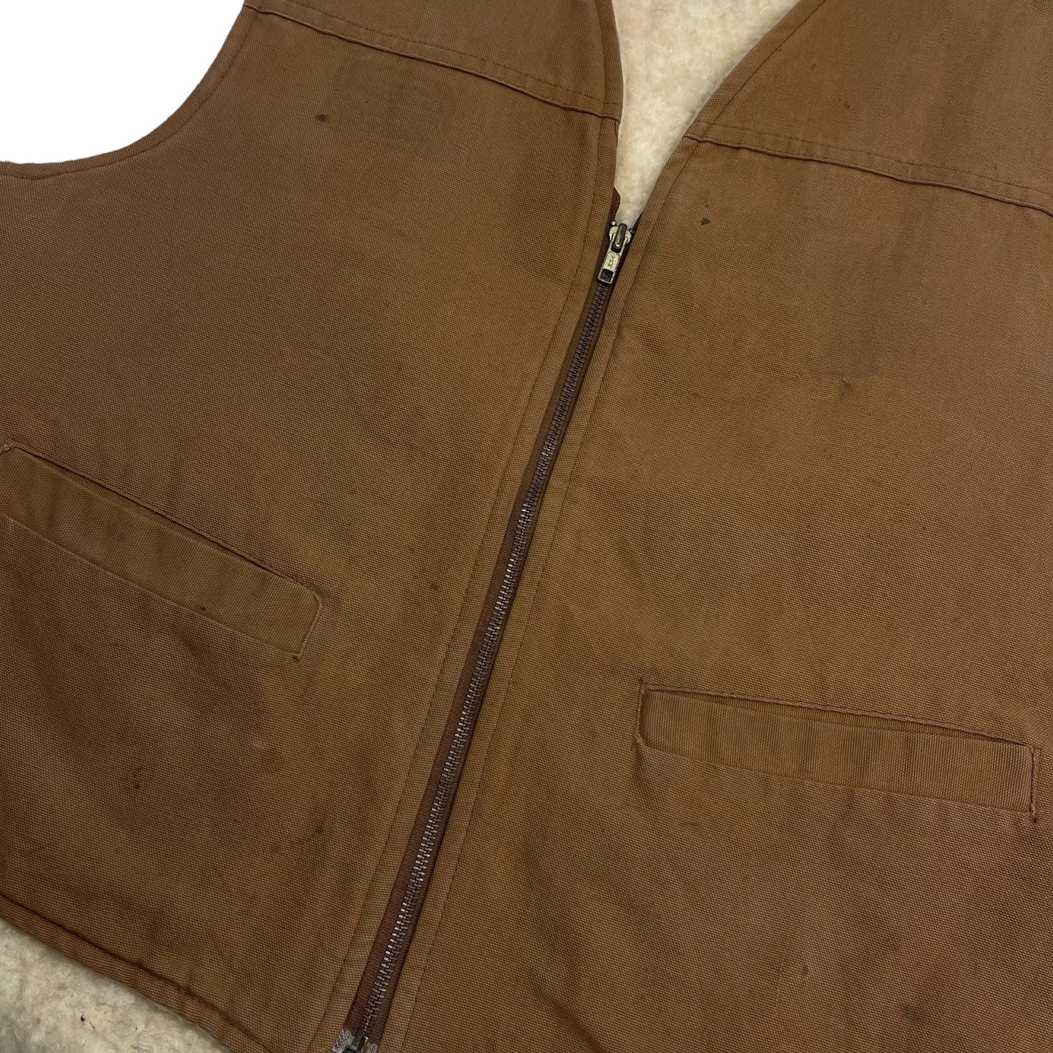 Vintage Carhartt Fleece Lined Vest Tan
