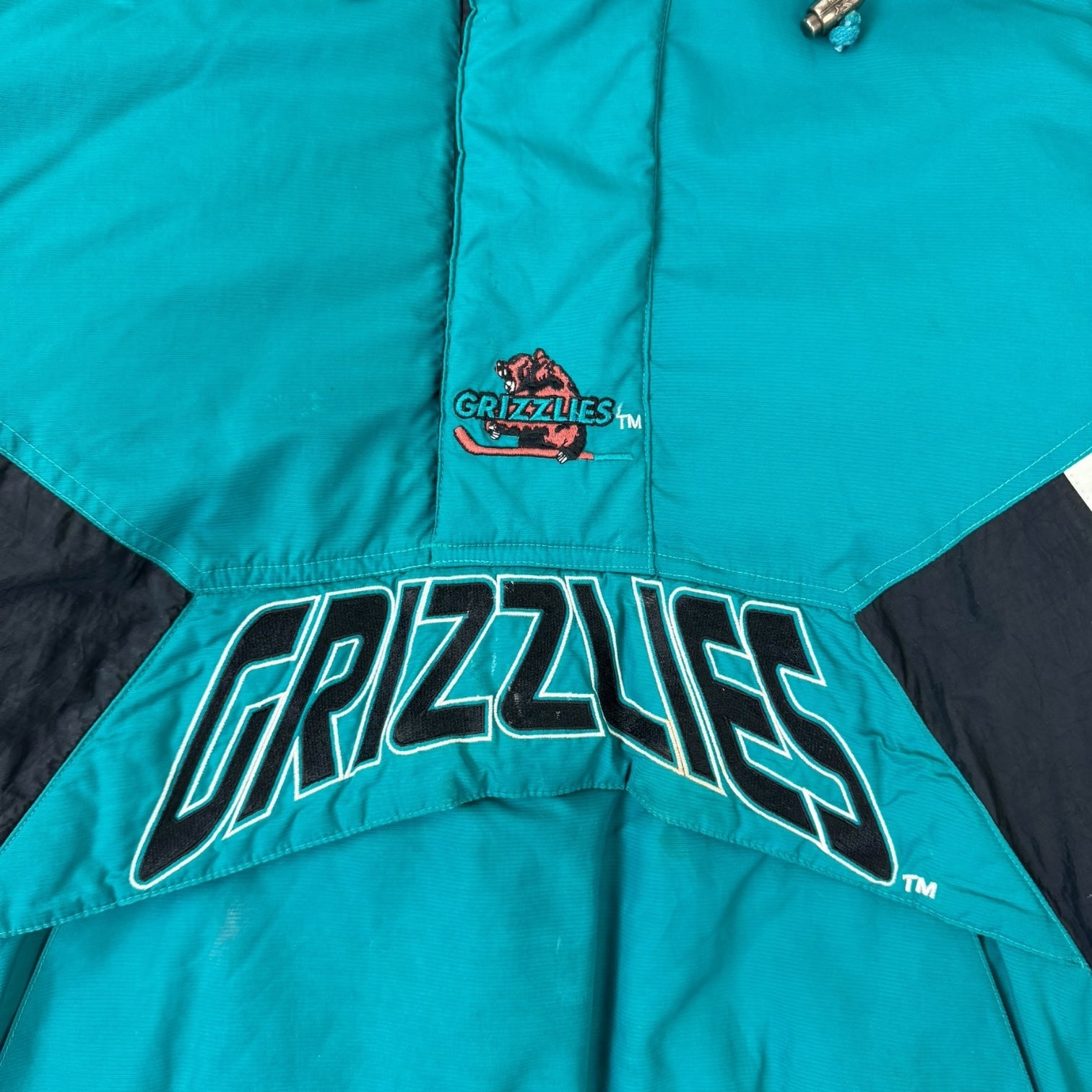 Vintage Starter IHL Grizzlies Puffer Jacket Teal