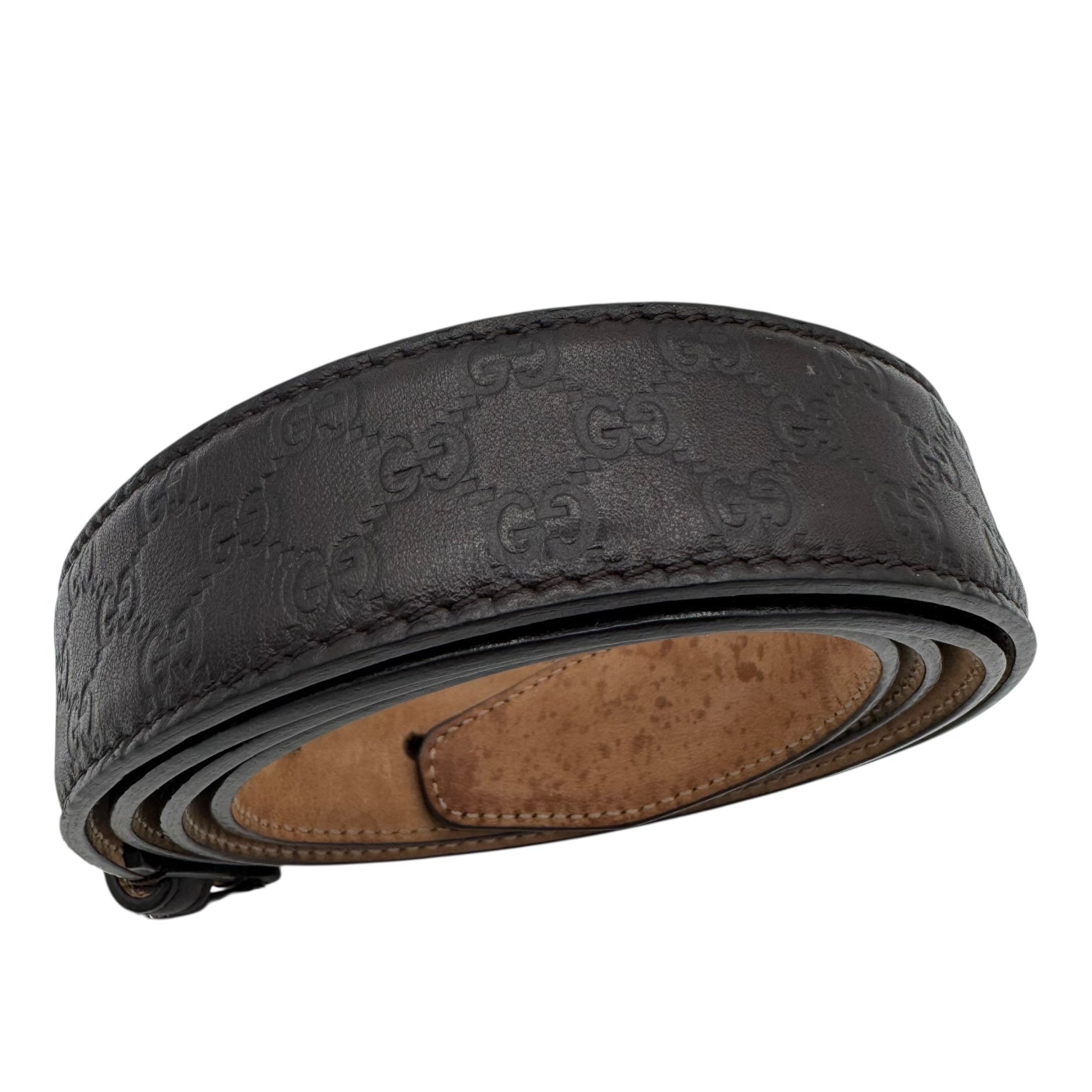 Gucci GG Interlocking Leather Belt Dark Brown