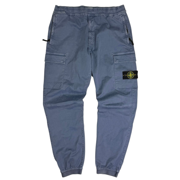 Stone Island Stretch Cotton Cargo Pants Blue