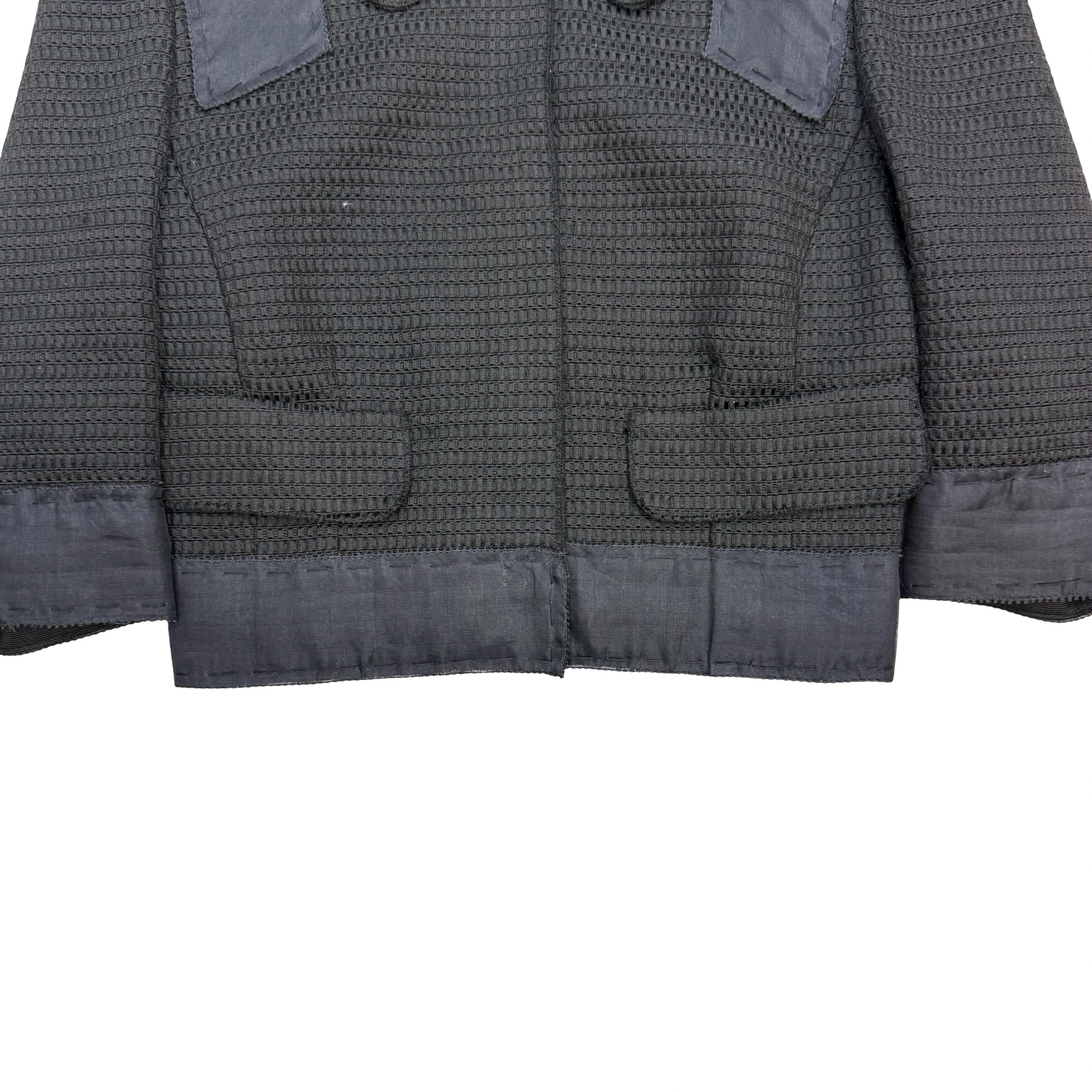 (W) Dolce & Gabbana Textured Cropped Jacket Black