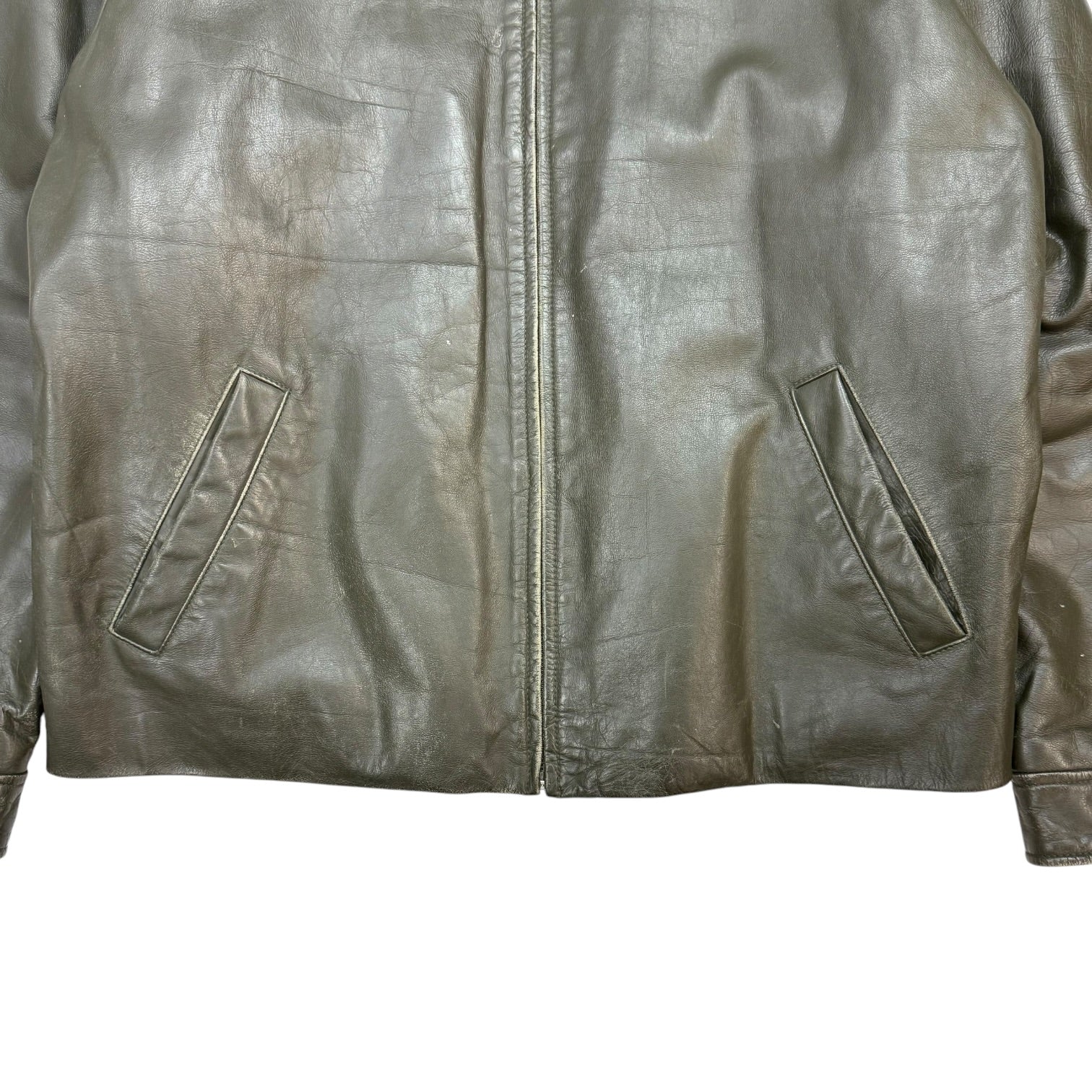 Vintage GAP Leather Jacket Dark Green
