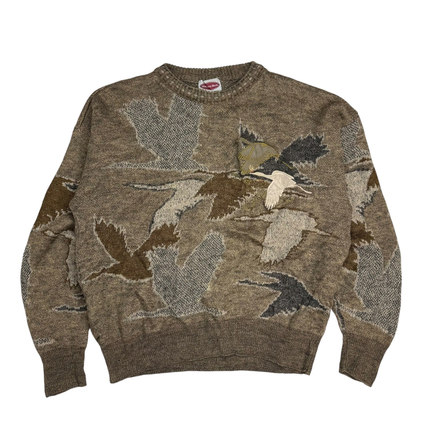 Vintage Bird Knit Sweater Brown
