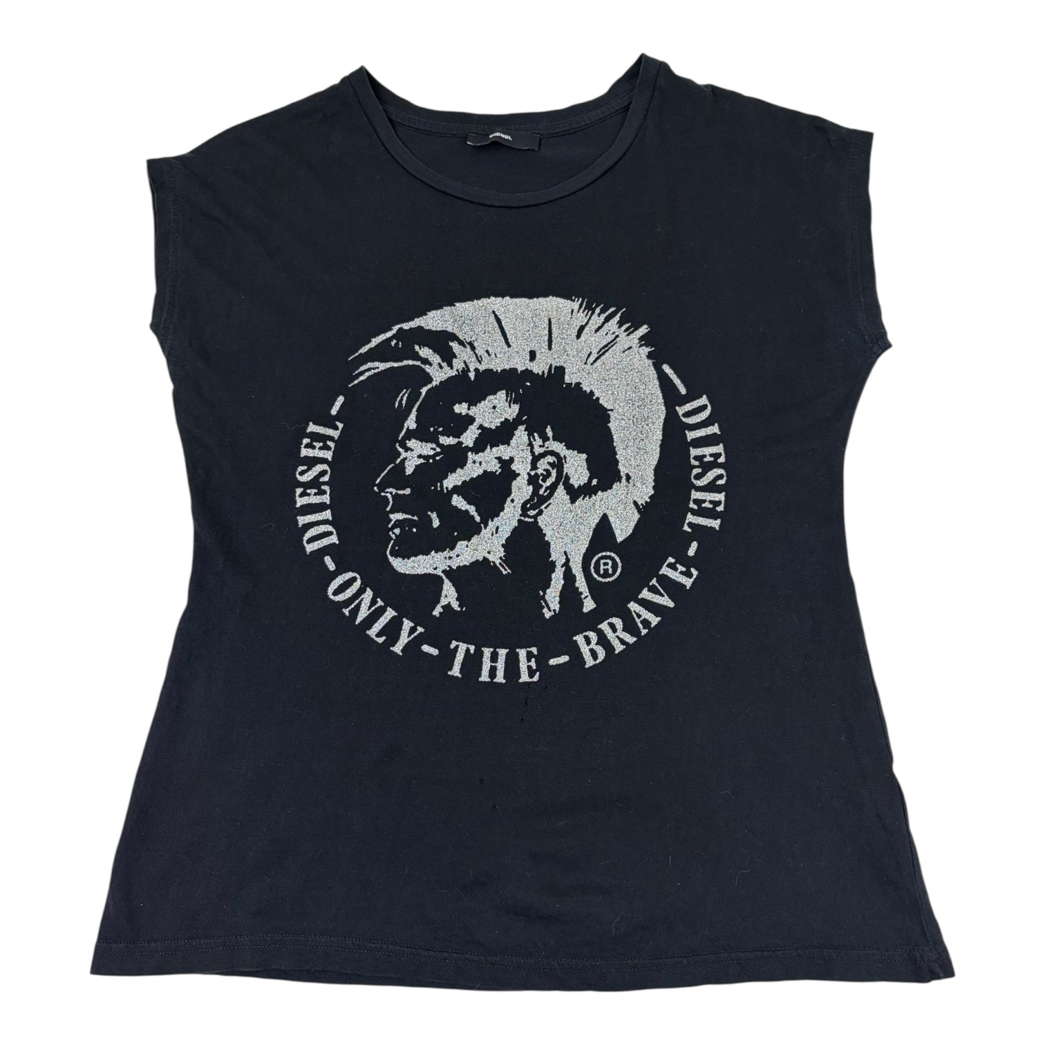 (W) Diesel Logo Muscle T-Shirt Black