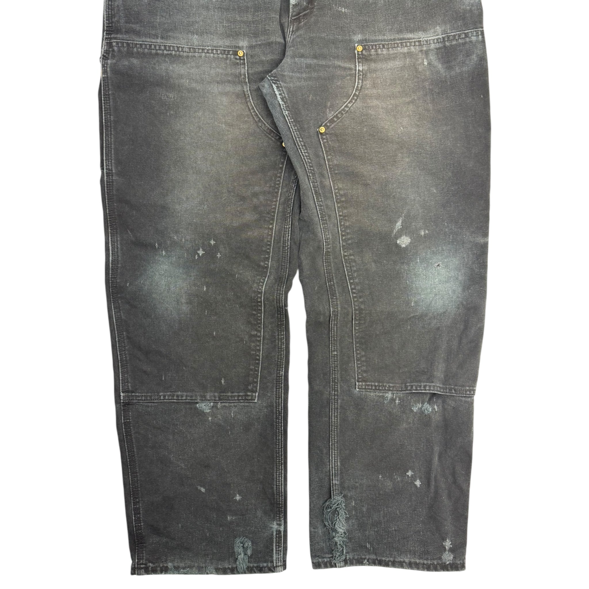 Distressed Carhartt Double Knee Bottoms Black