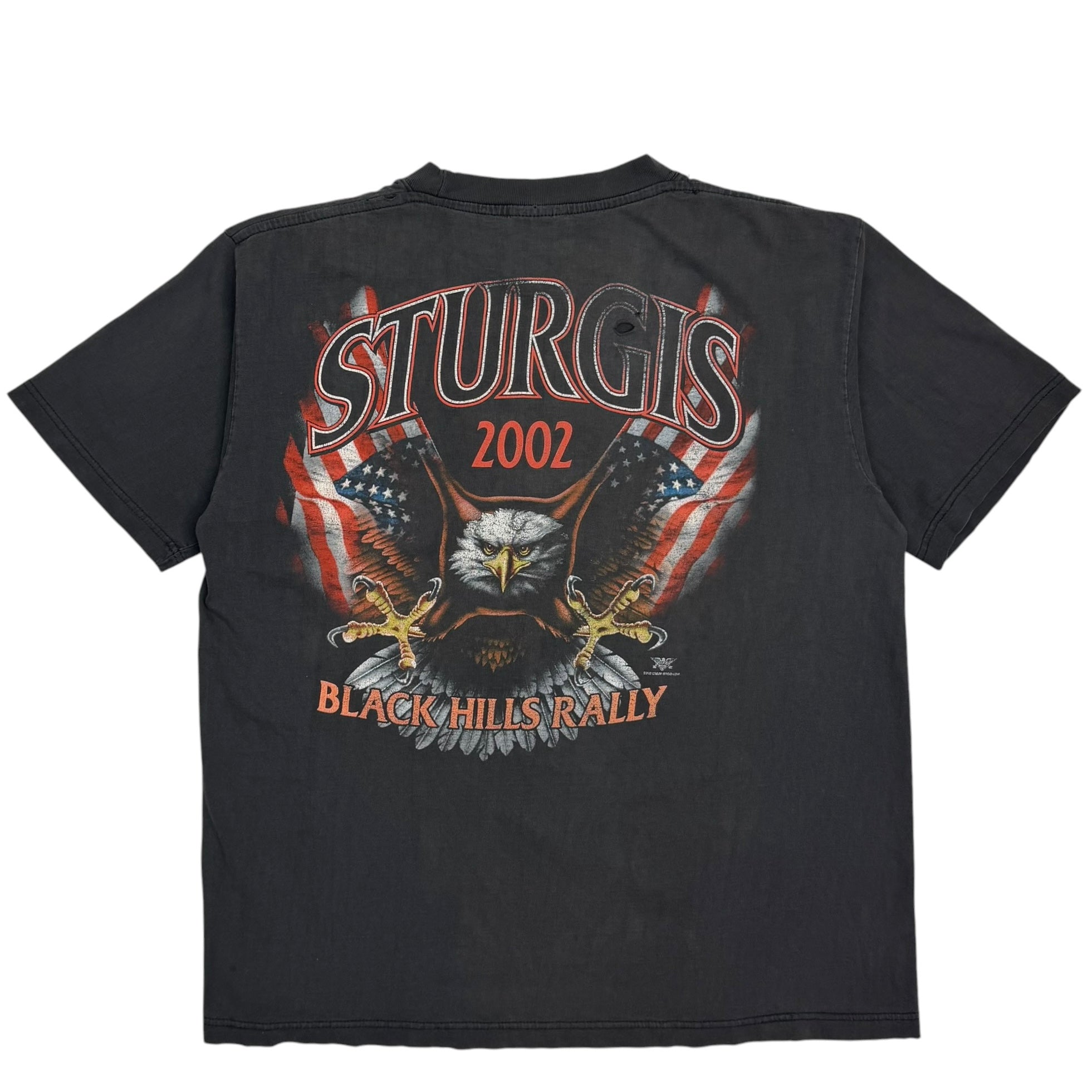 2002 Harley Davidson 62nd Annual Black Hills Rally Tee Faded Black