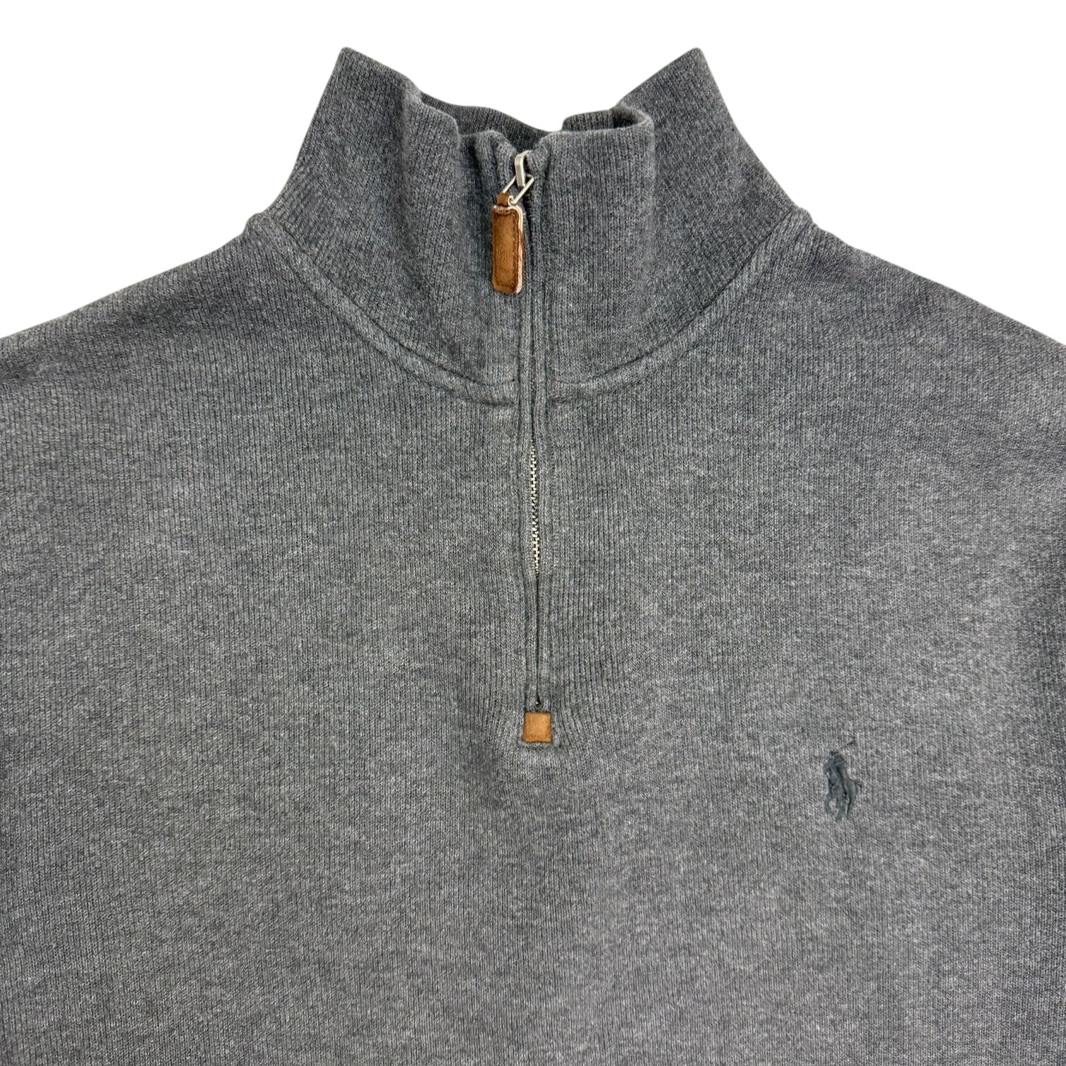 Vintage Polo Ralph Lauren Quarter Zip Sweater Dark Grey