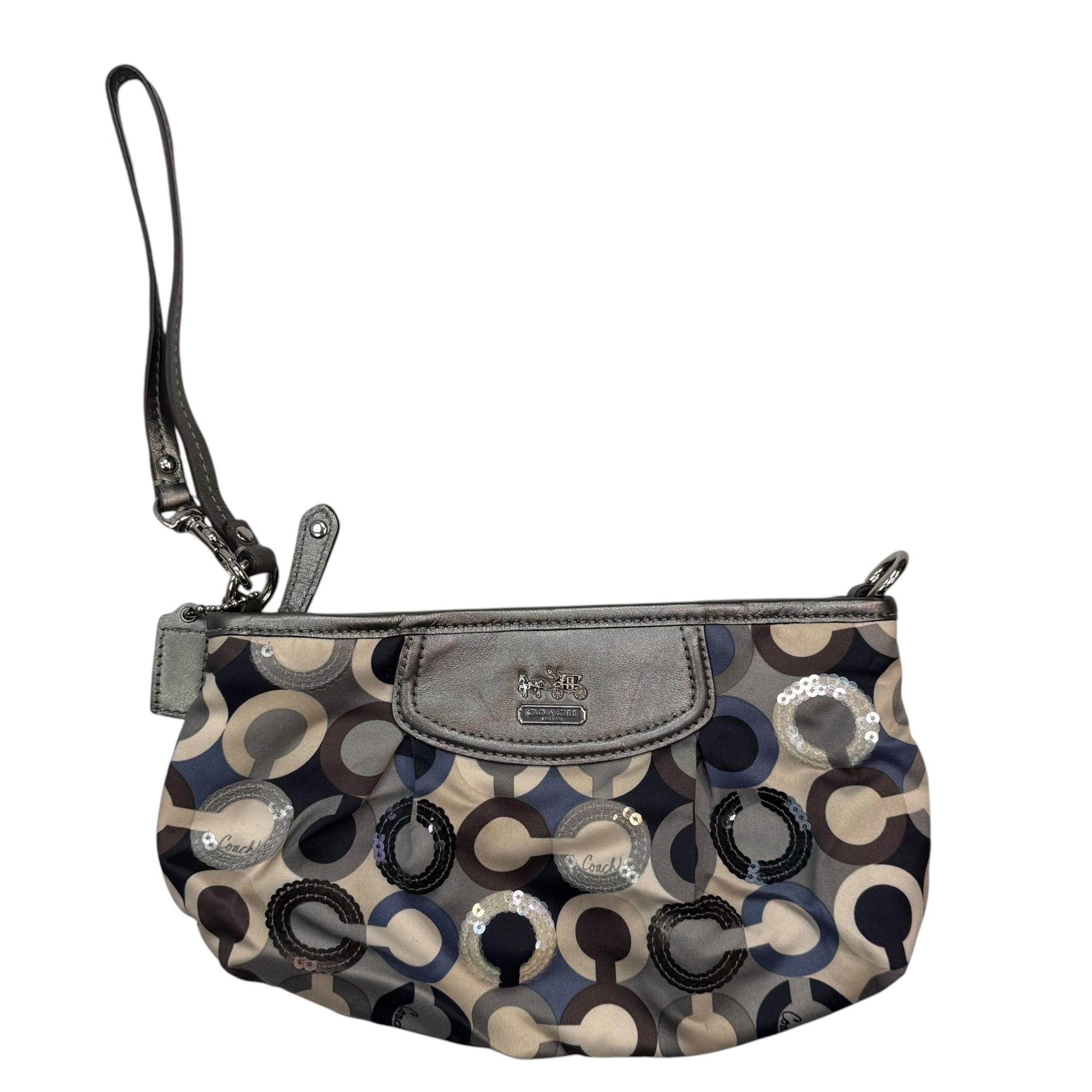 (W) Vintage Coach Madison Graphic Art Sequin Wristlet