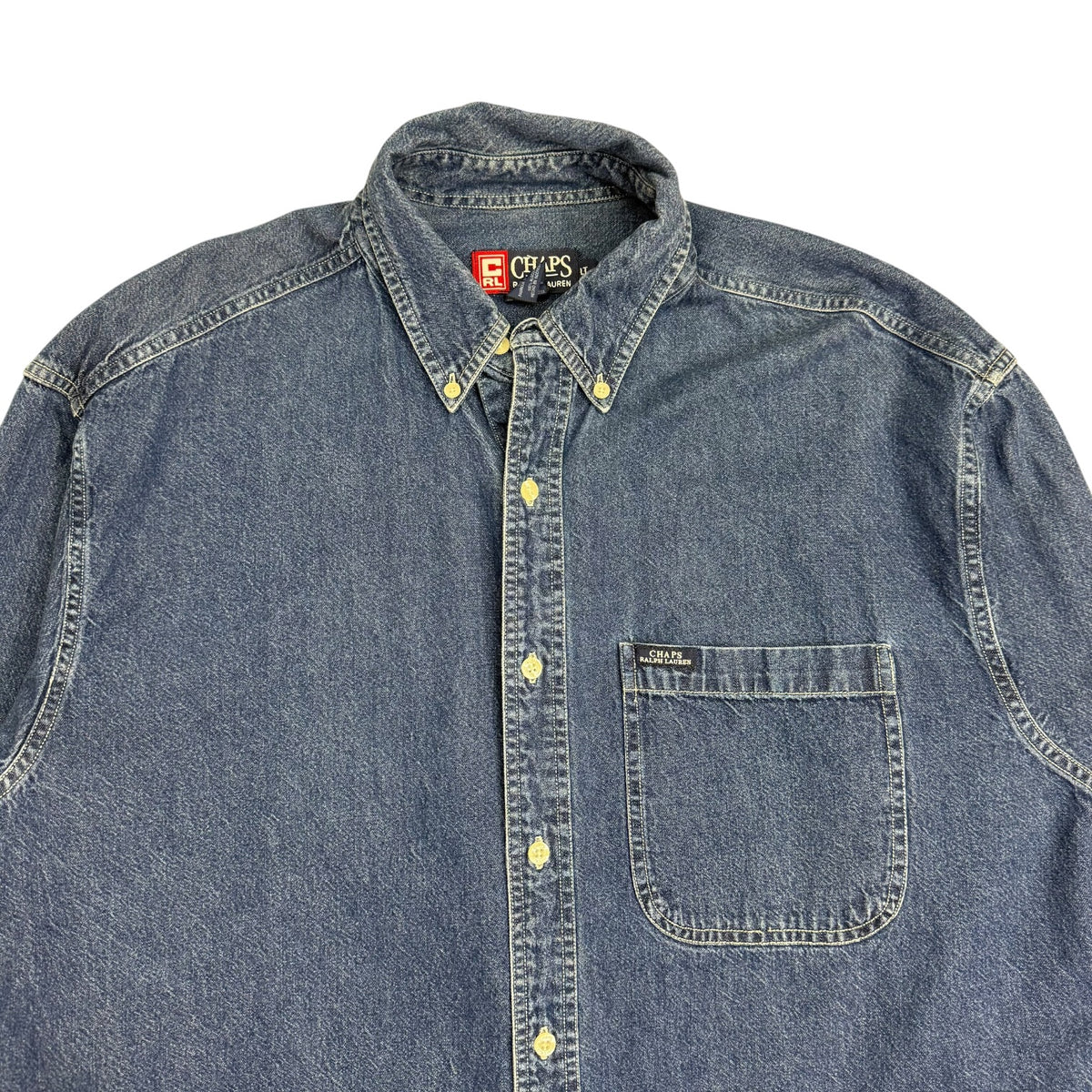 Vintage Chaps Denim L/S Button Up Shirt Dark Wash