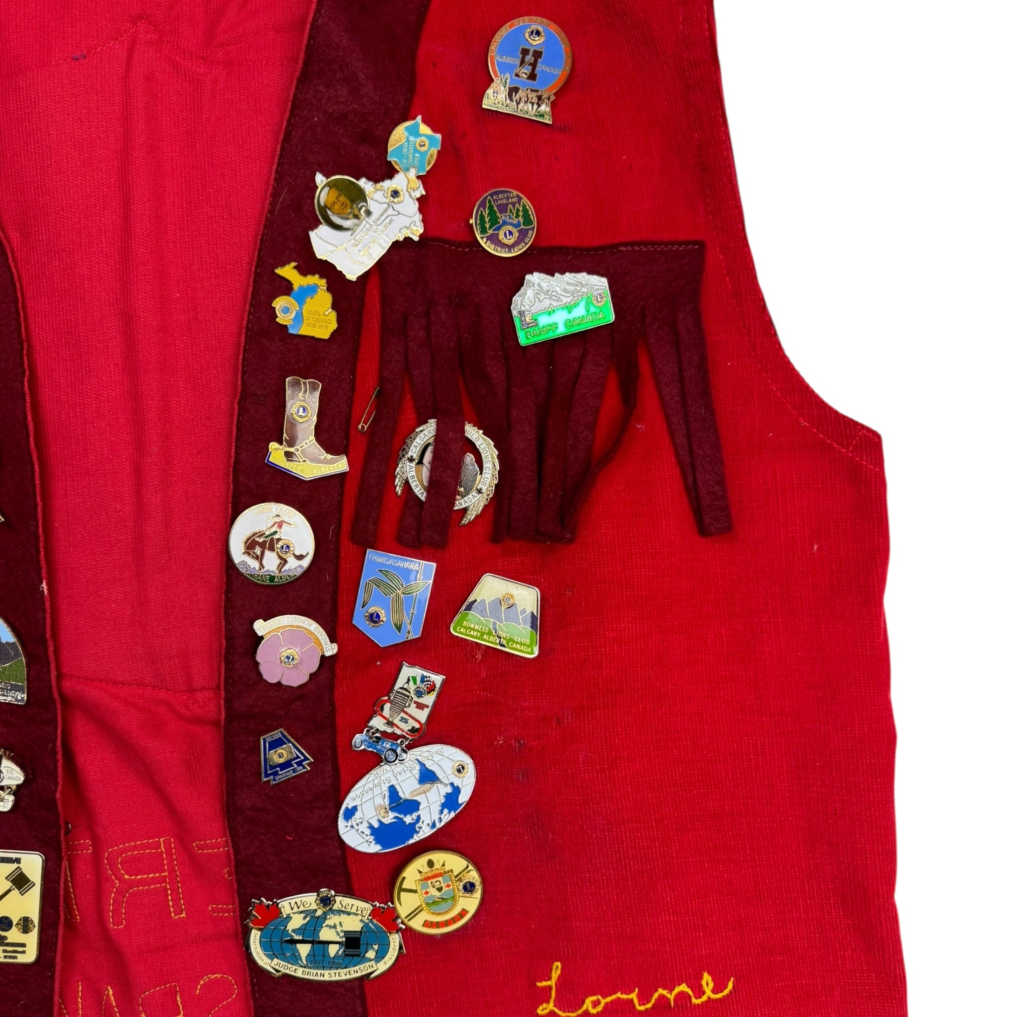 Vintage 60s/70s Bearspaw Alberta lLions Club Pinned Vest
