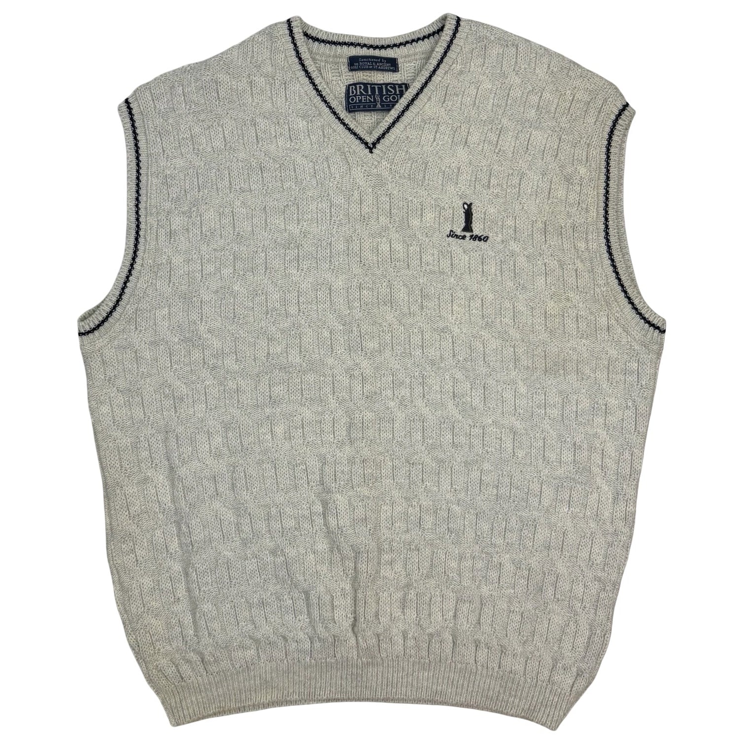 Vintage British Open Golf Knit Vest Grey