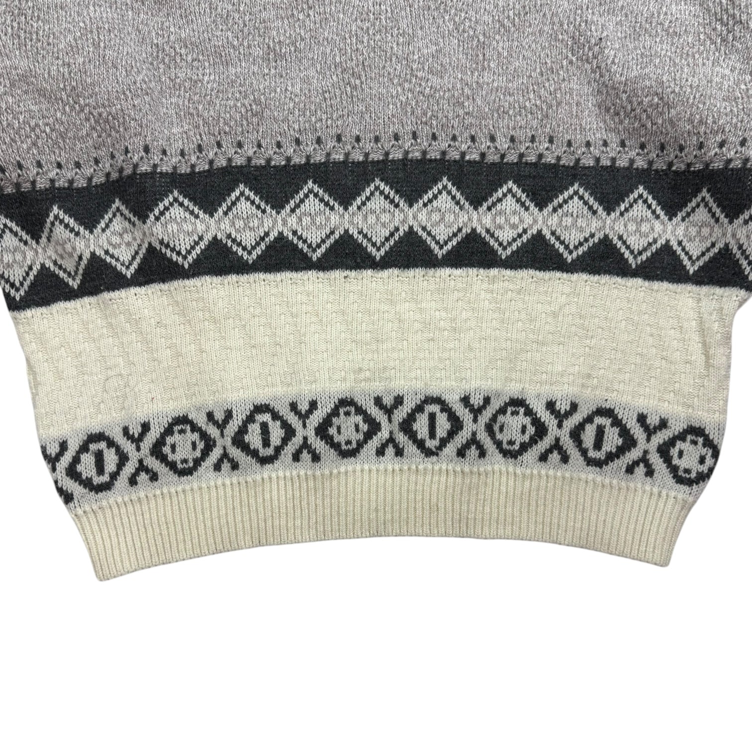 Vintage Tip Top Knit Sweater White Grey