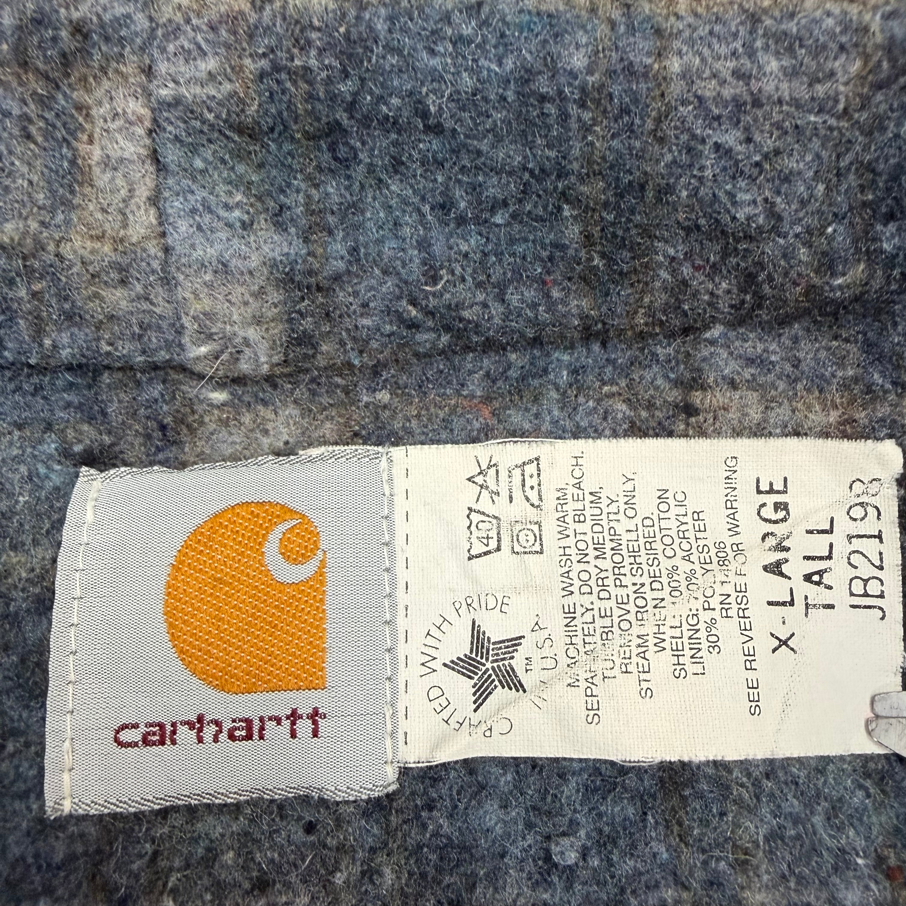 Vintage Carhartt Active Jacket Denim Blanket Lined Blue
