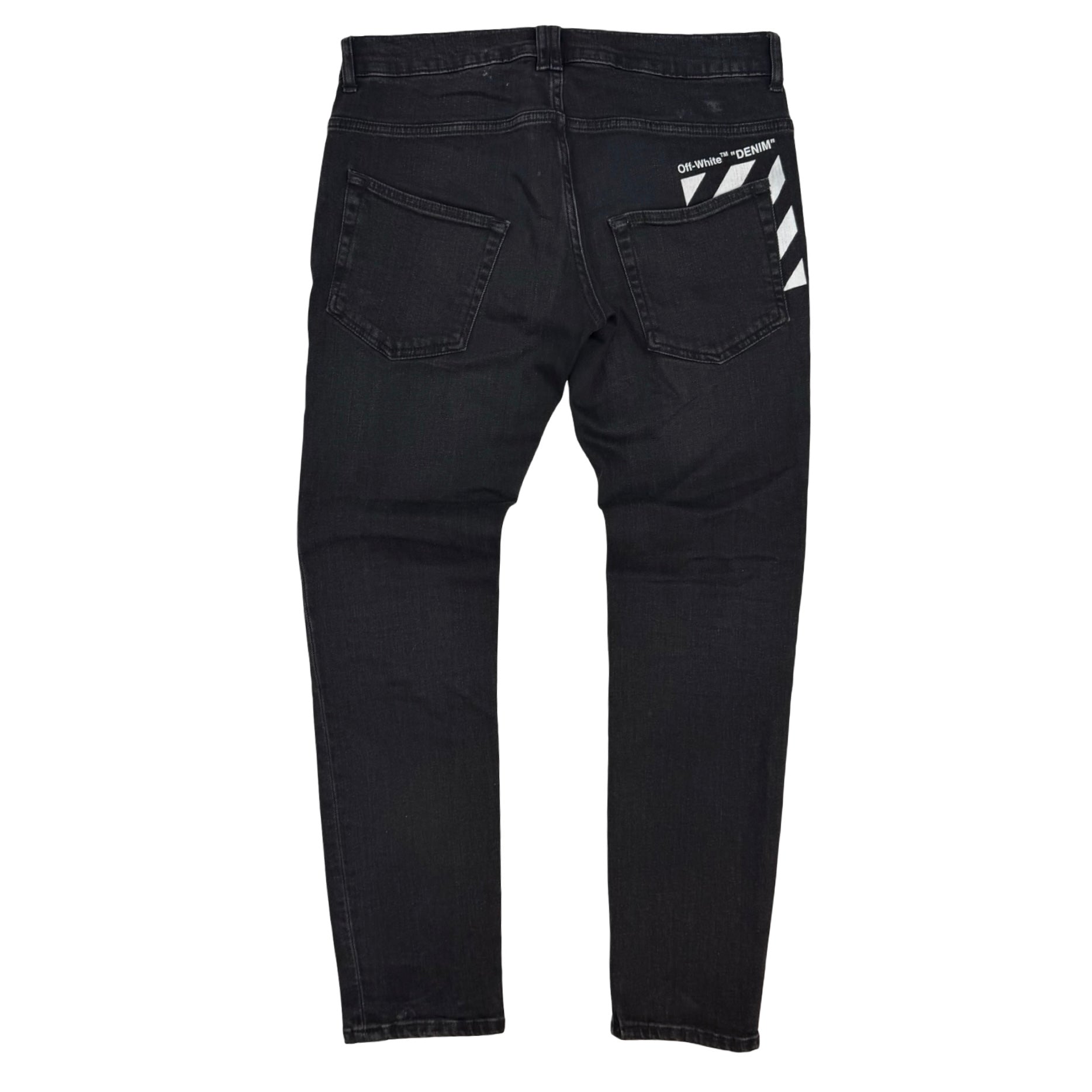 Off-White Diagonal Stripe Jeans Black