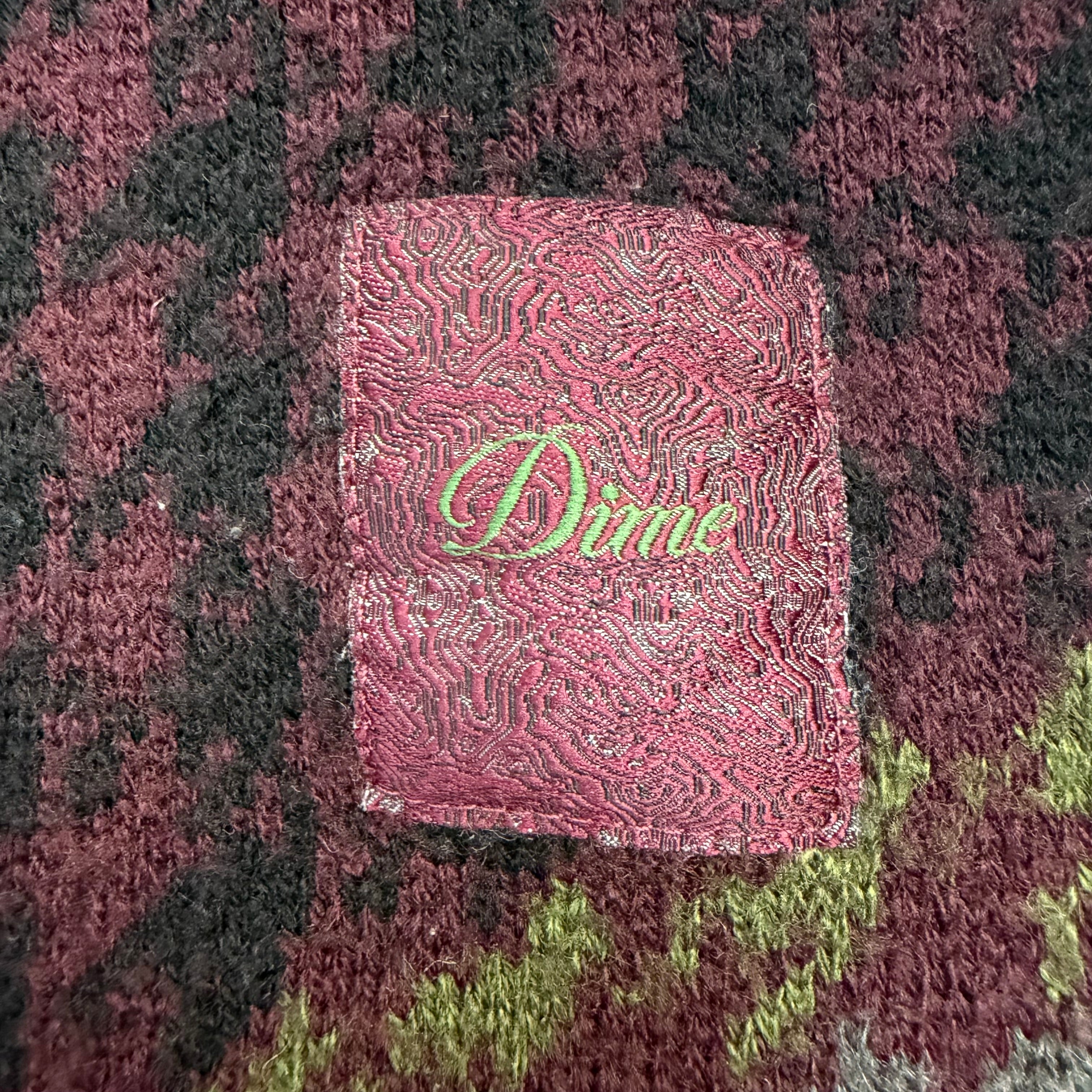 Dime Houndstooth Knit Sweater Burgundy