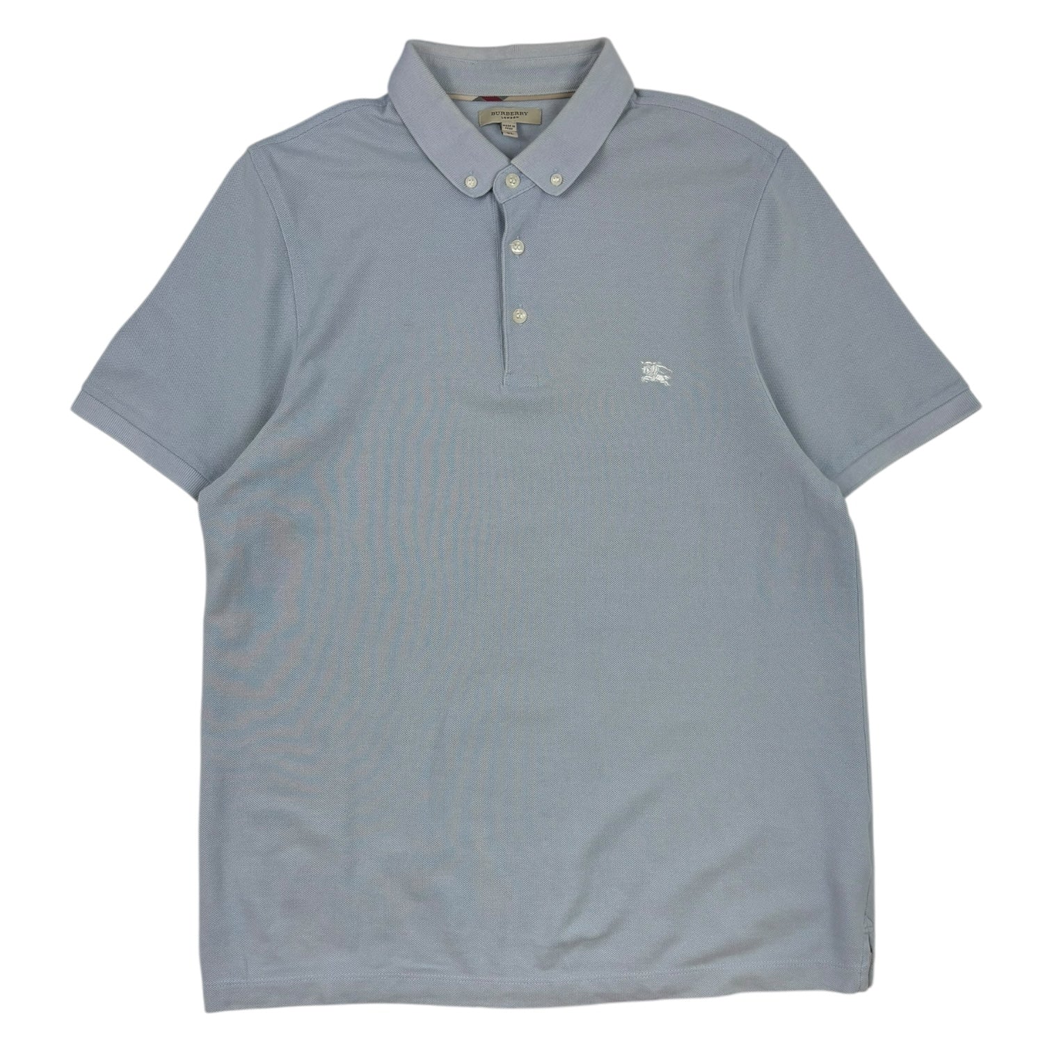 Burberry Button-Up Polo T-Shirt Light Blue