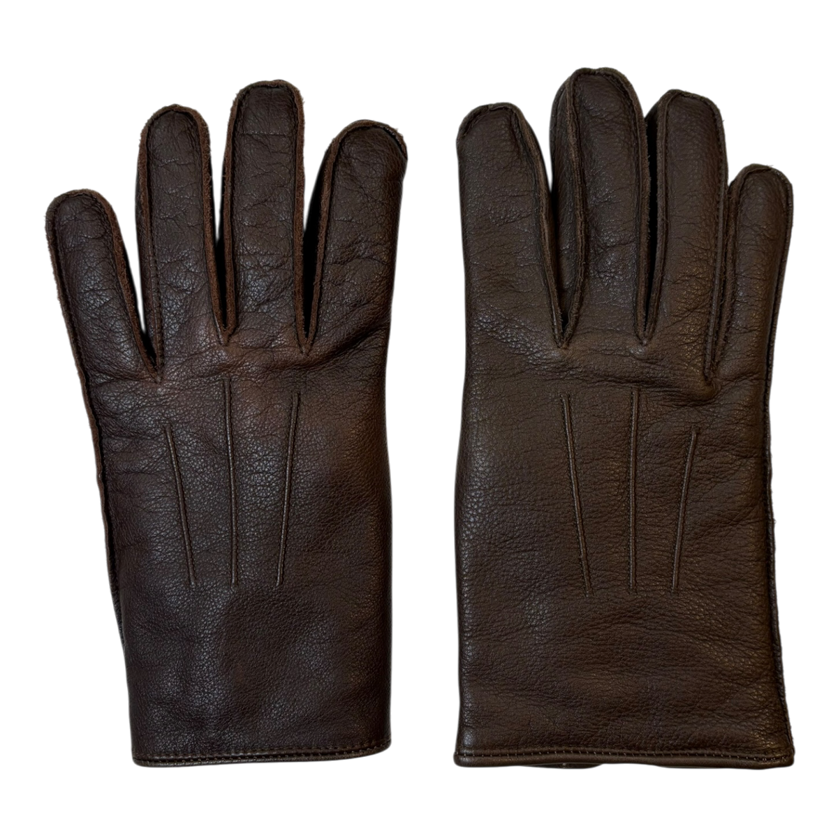 Double RL Ralph Lauren Winter Type R-3 Leather & Wool Gloves Brown