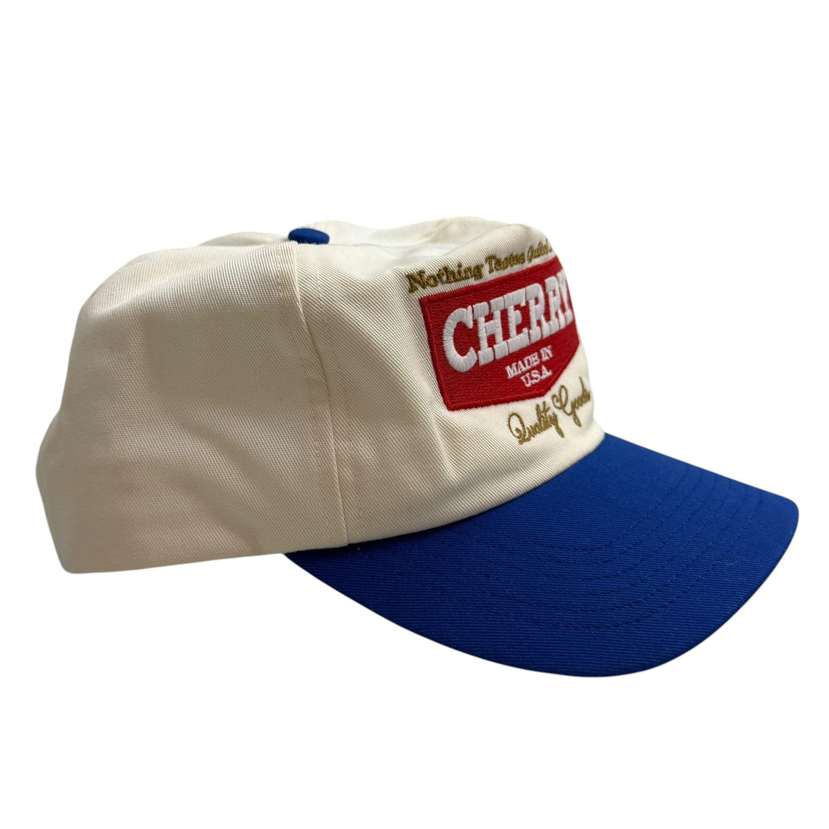 (W) Cherry LA Chevron 5 Panel Hat Cream/Blue