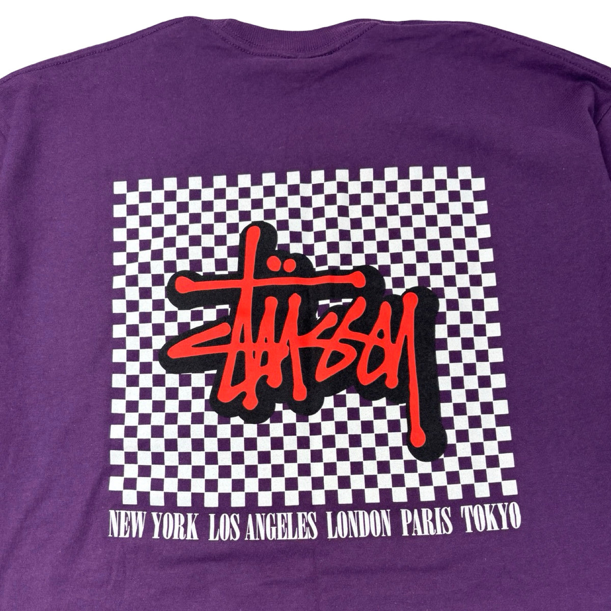 Stussy World Tour Checkered Tee Purple