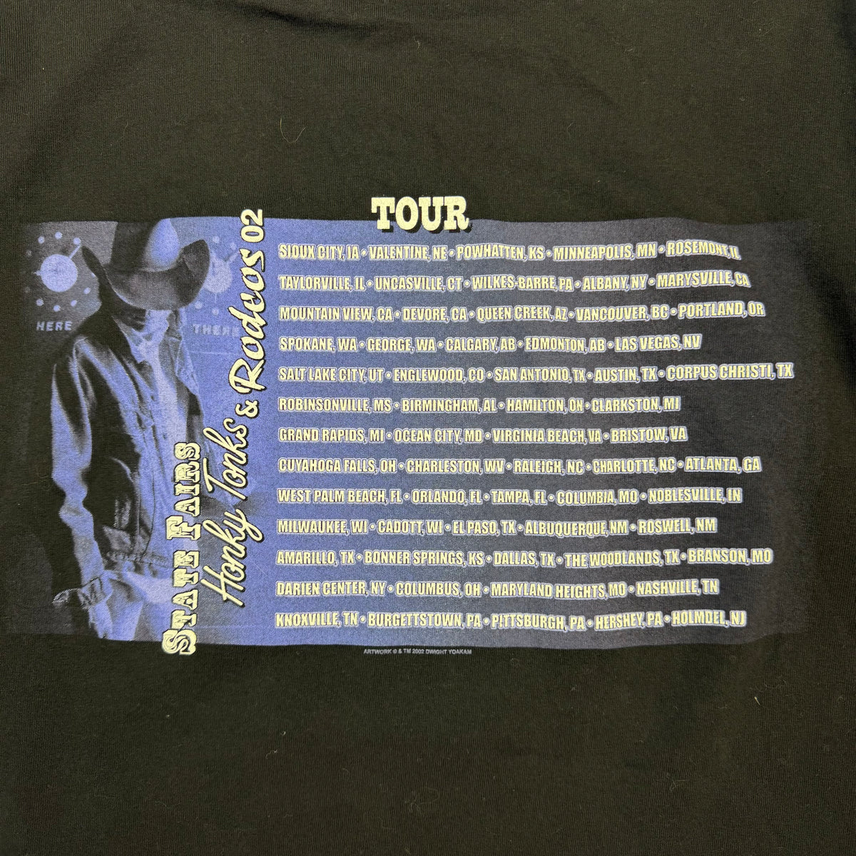 2002 Dwight Yoakam Honky Tonks & Rodeos Tour Tee Black