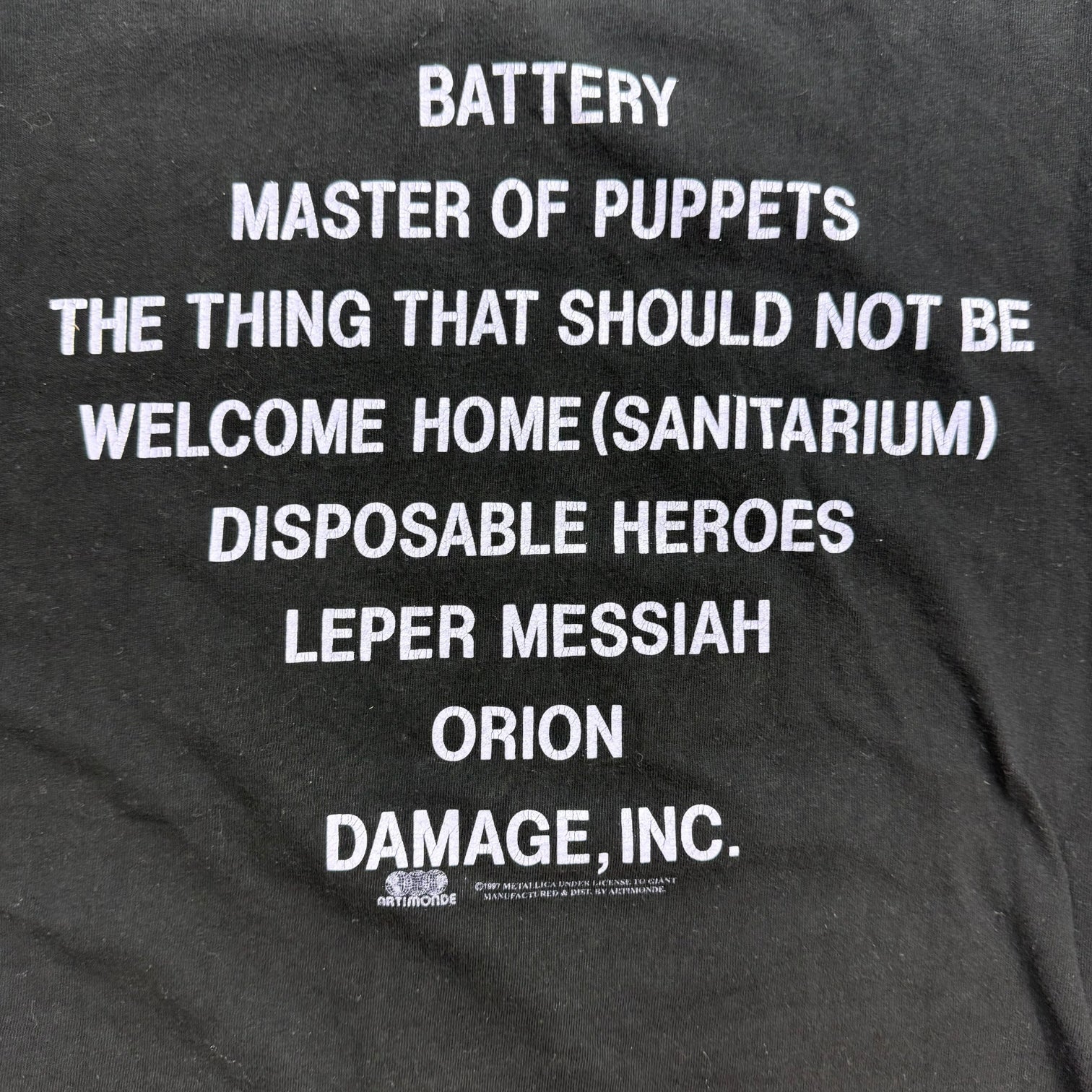 1994 Metallica Master Of Puppets Tee Black