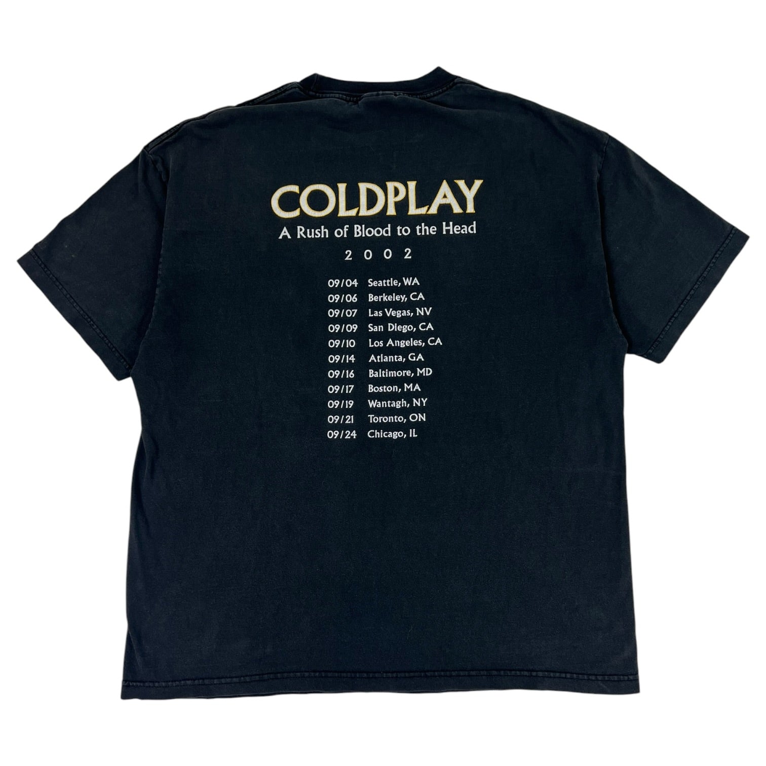 Vintage Coldplay “Twisted Logic Tour” Concert T-Shirt Black