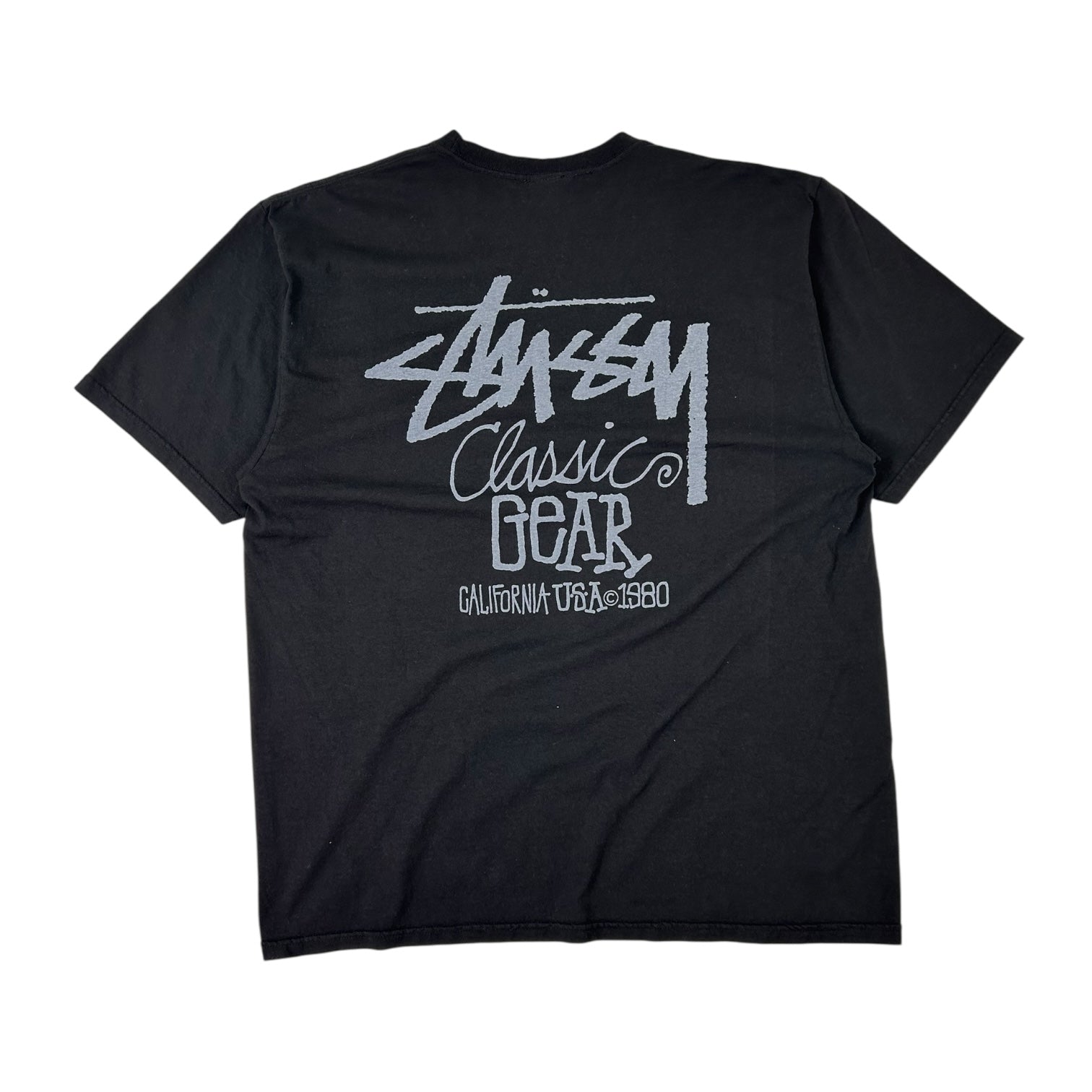 Stussy Classic Gear Pigment Dyed T-Shirt Black