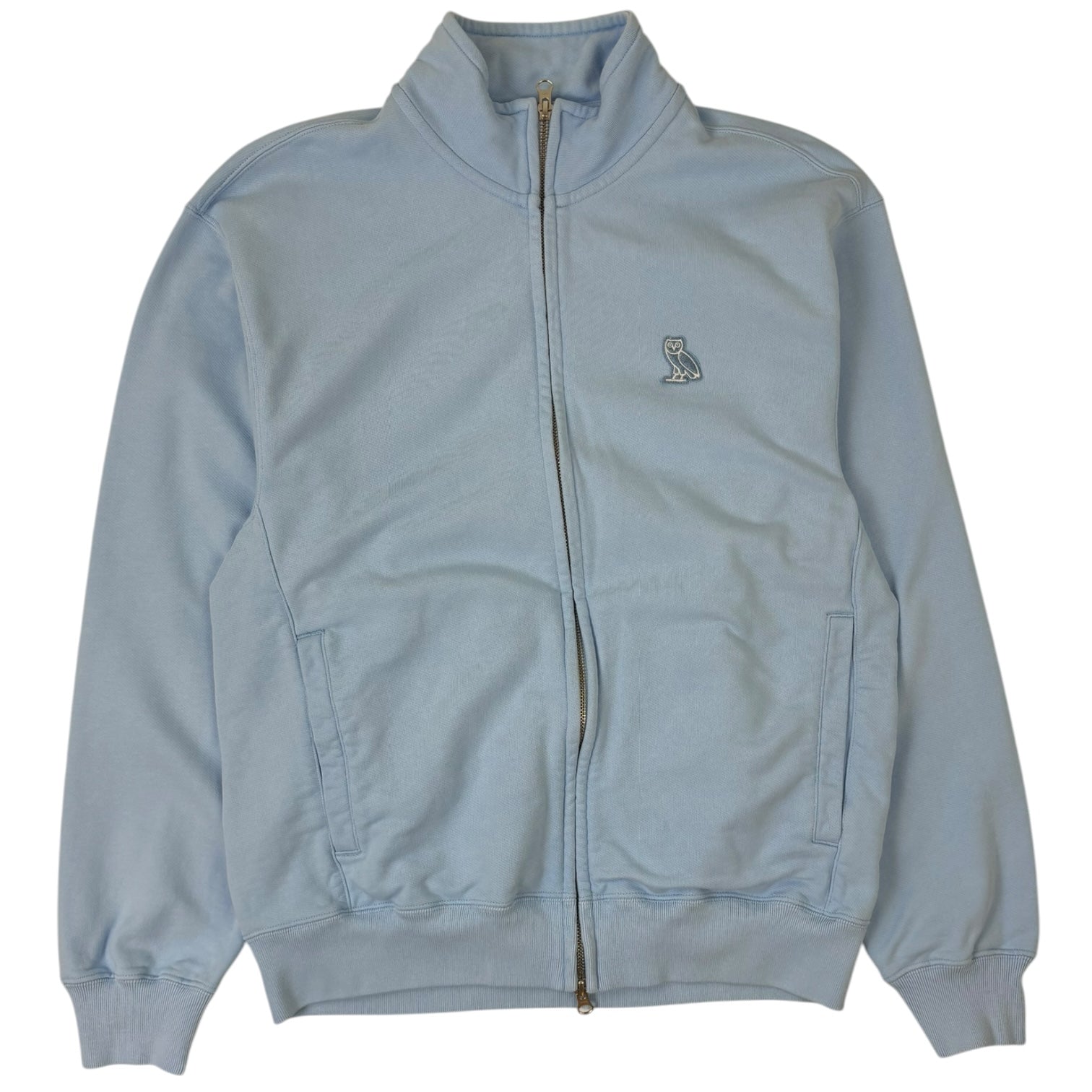 OVO Full-Zip Mock Neck Sweater Light Blue