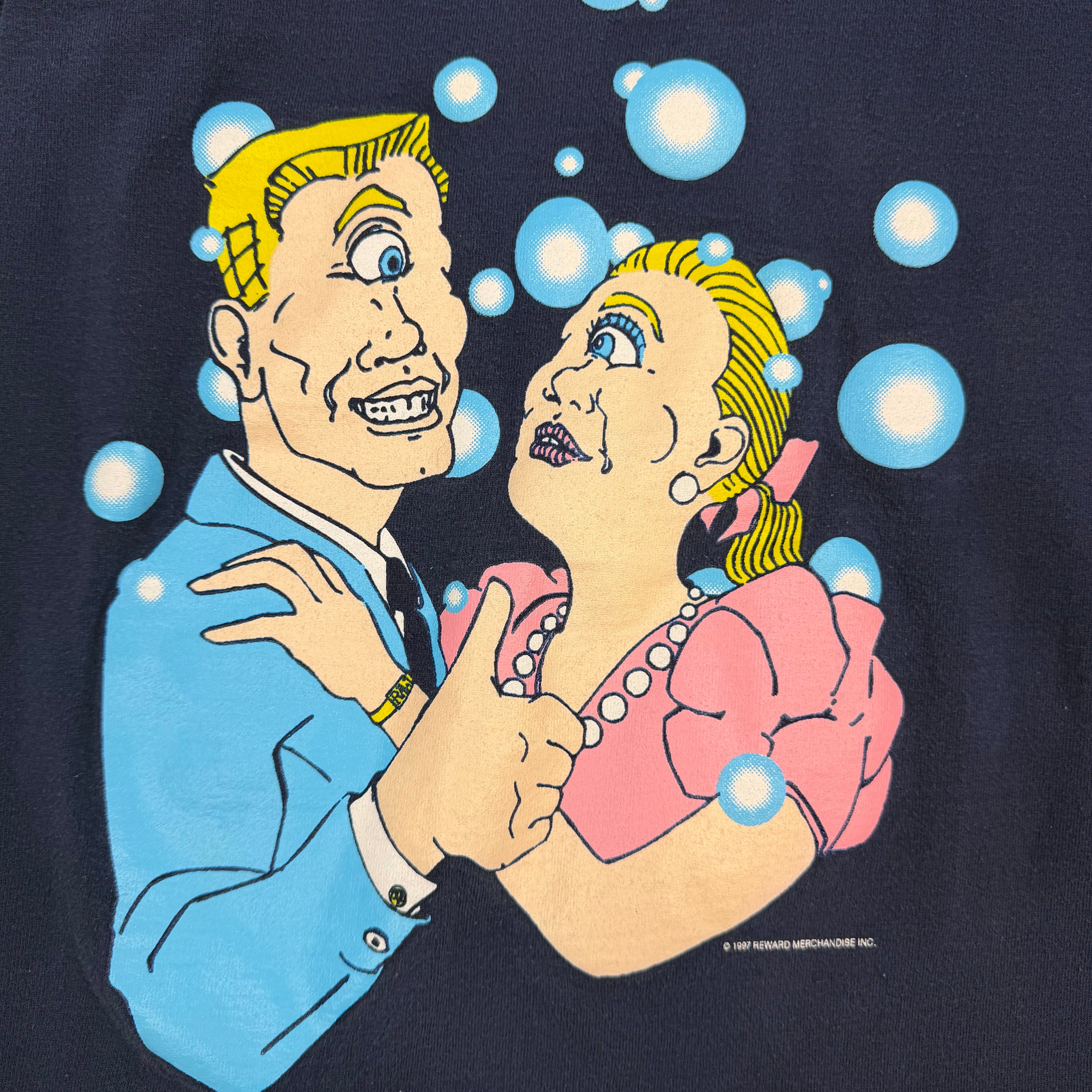 1997 Raw Couple Comic Style Tee Navy
